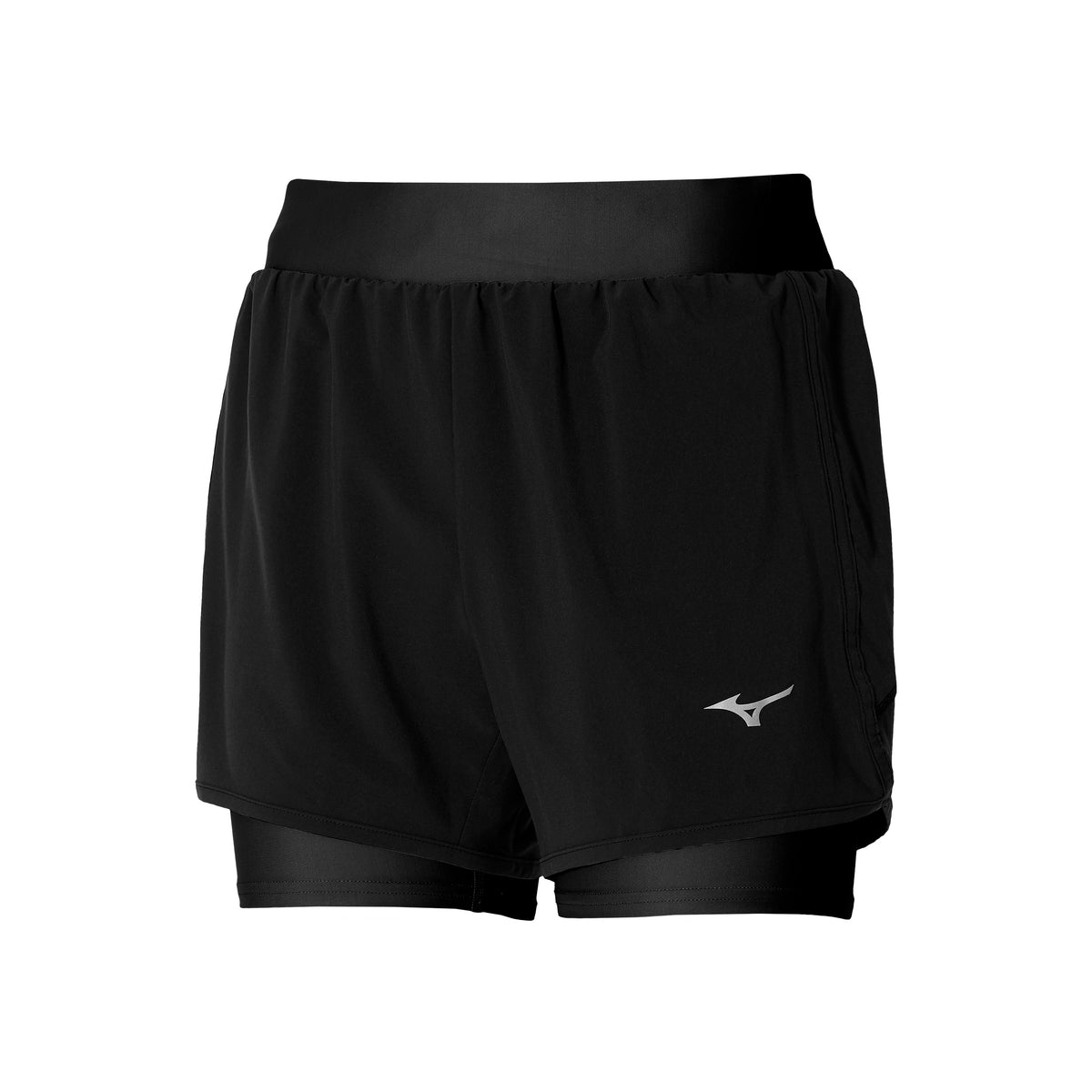 Mizuno ER 4.5in 2in1 Shorts Mujeres-Negro