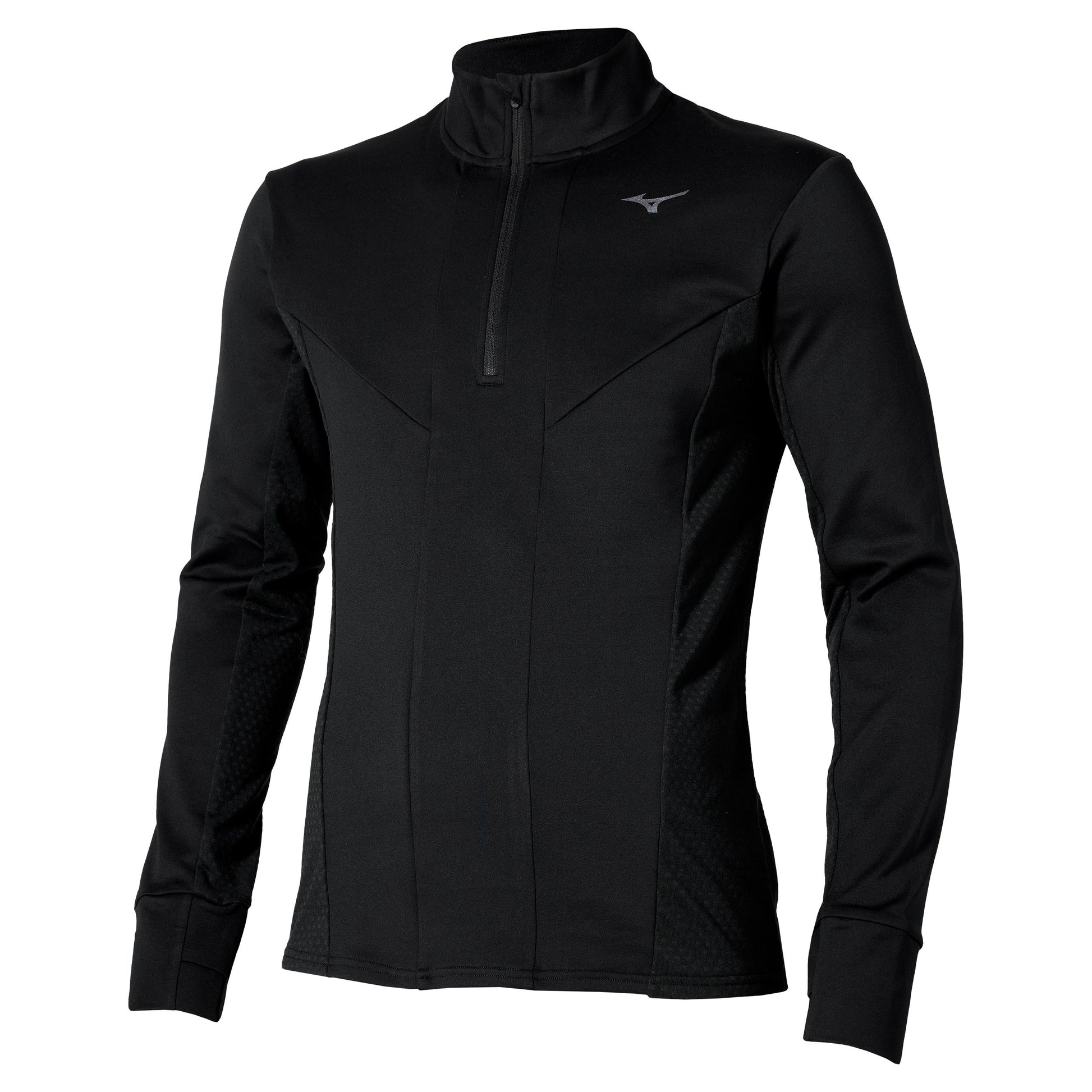 Mizuno Active Warmalite Half Zip Camiseta De Running Hombres-Negro