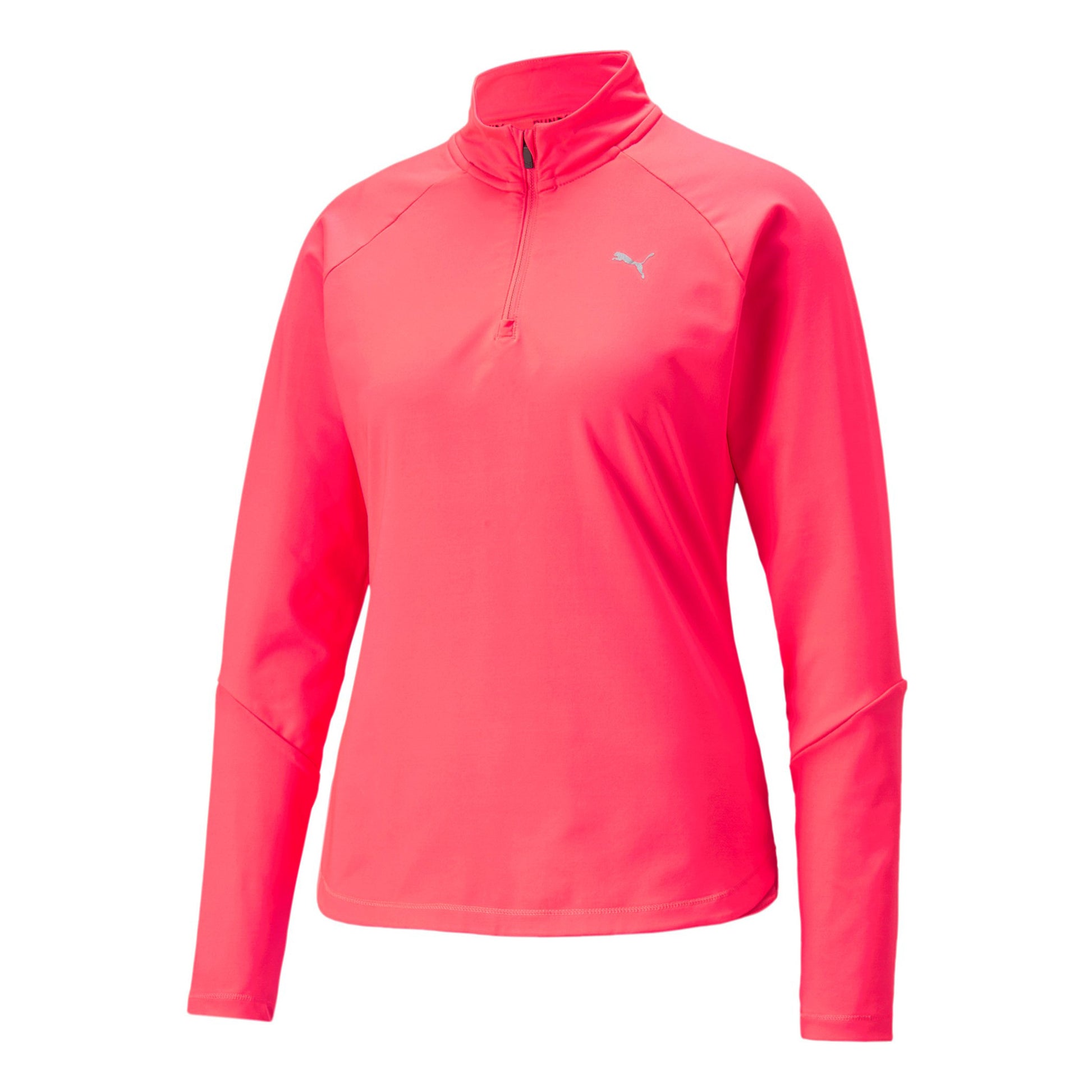 Puma Knit Half-Zip Camiseta De Manga Larga Mujeres-Rosa