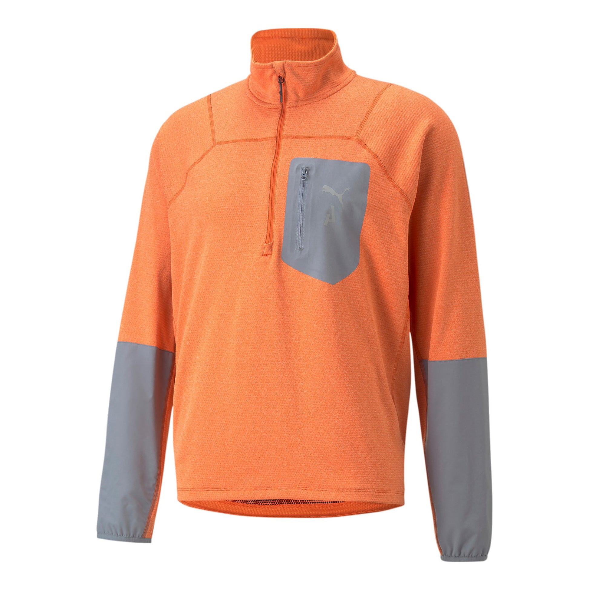 Puma Seasons Raincell Half-Zip Top de running Hombres - naranja, gris