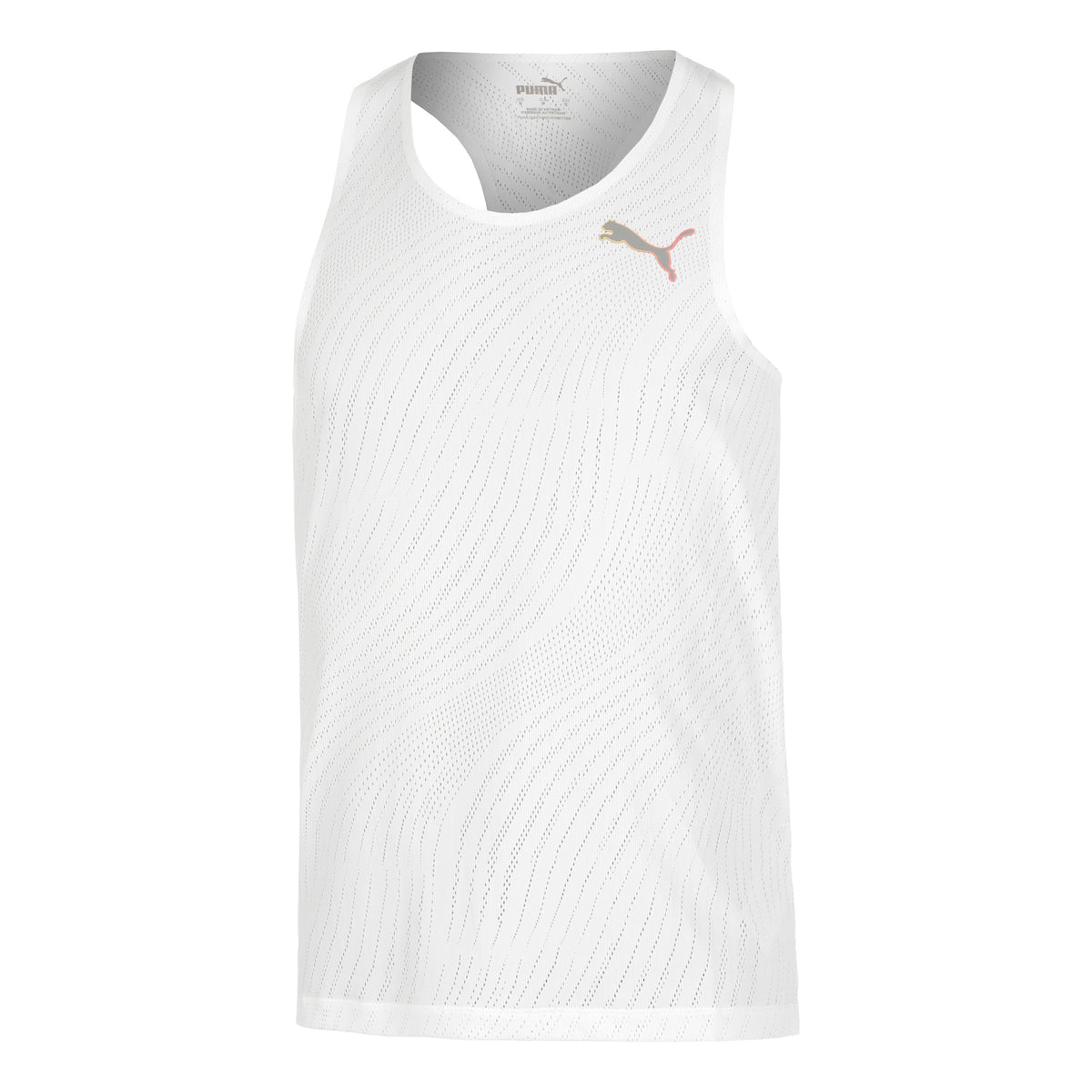 Puma Ultraspun Singlet Camiseta De Running Hombres-Blanco
