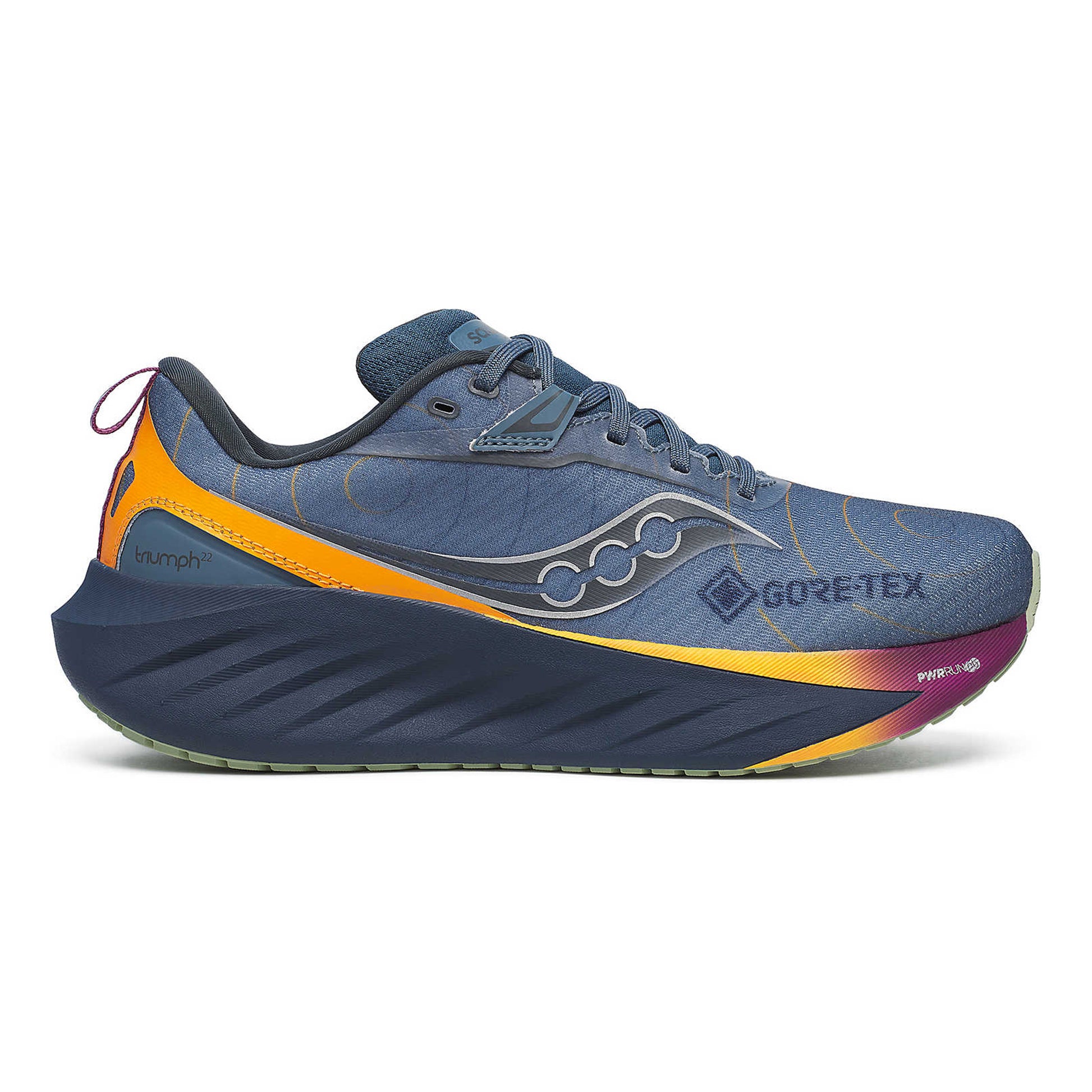 Saucony Triumph 22 GTX Zapatilla Neutral Mujeres-Gris,Naranja