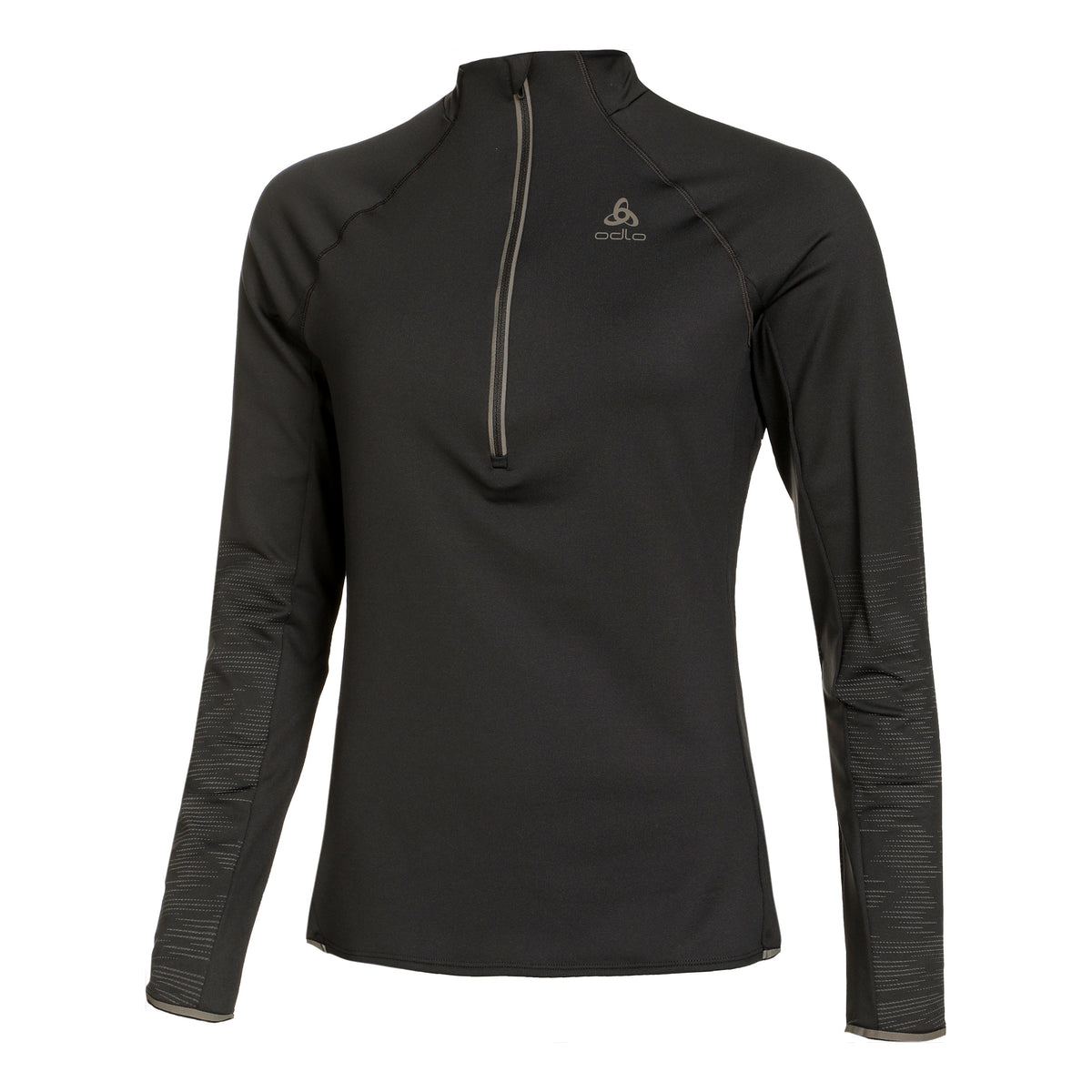 Odlo Zeroweight Ceramiwarm Reflective Mid Layer Half-Zip Top De Running Mujeres-Negro