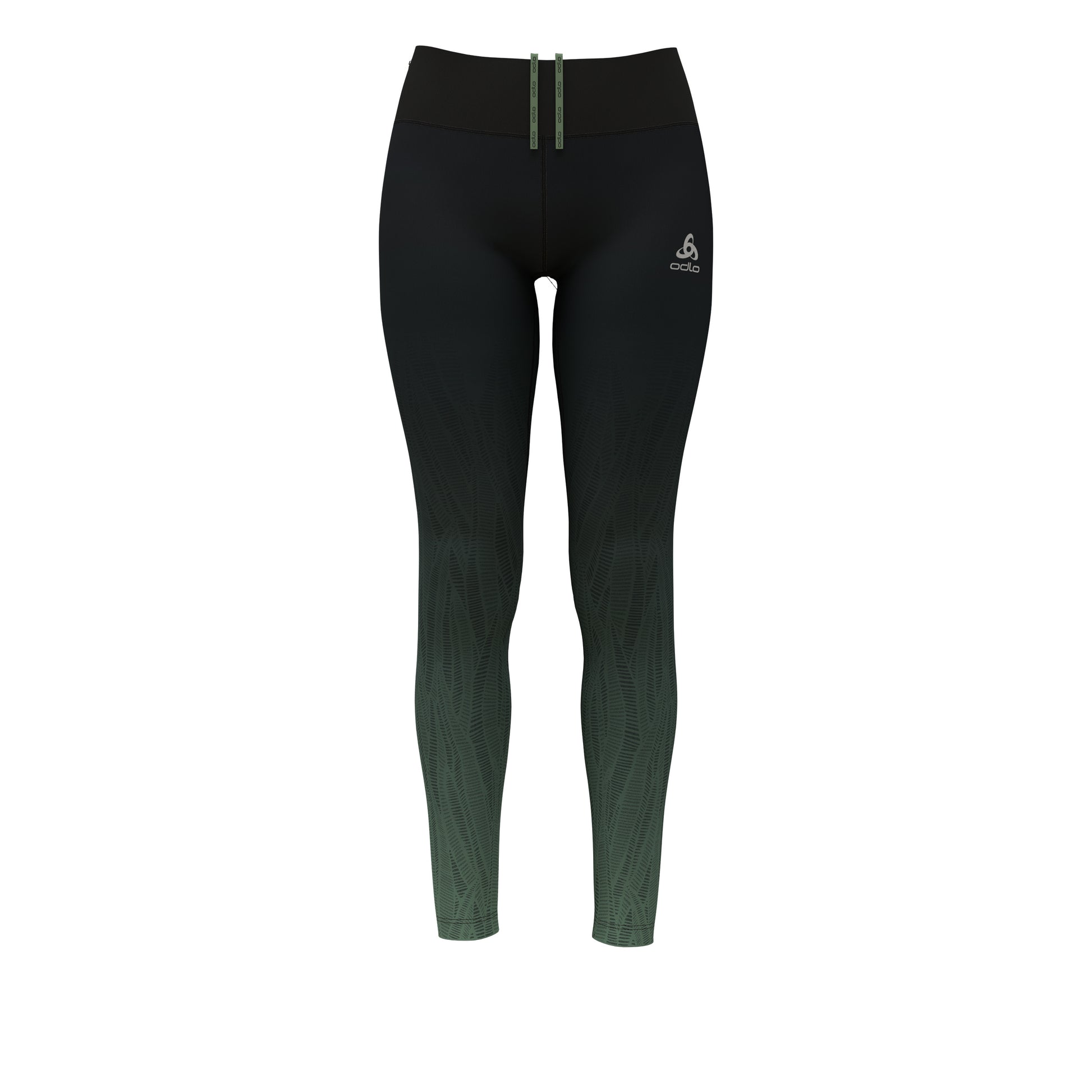 Odlo Print Malla Mujeres-Negro,Verde
