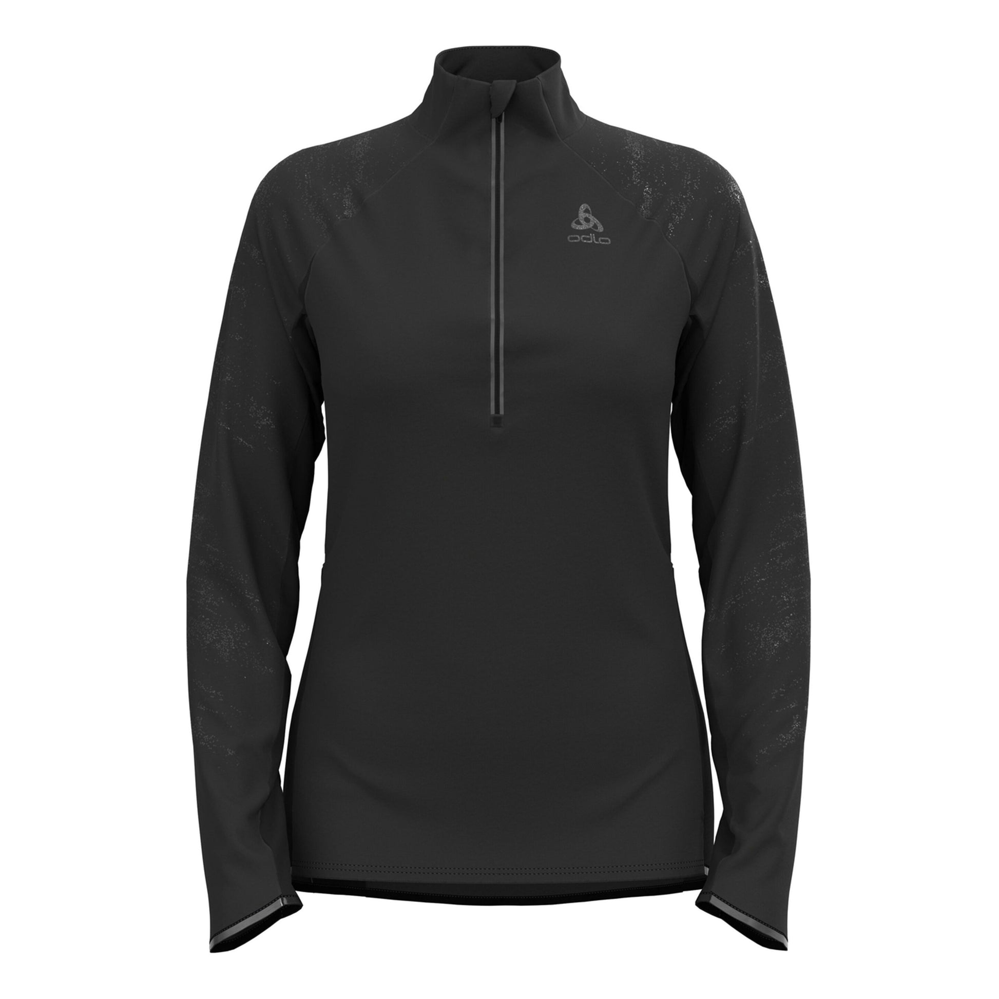 Odlo Zeroweight Ceramiwarm Reflective Mid Layer Half-Zip Top De Running Mujeres-Negro