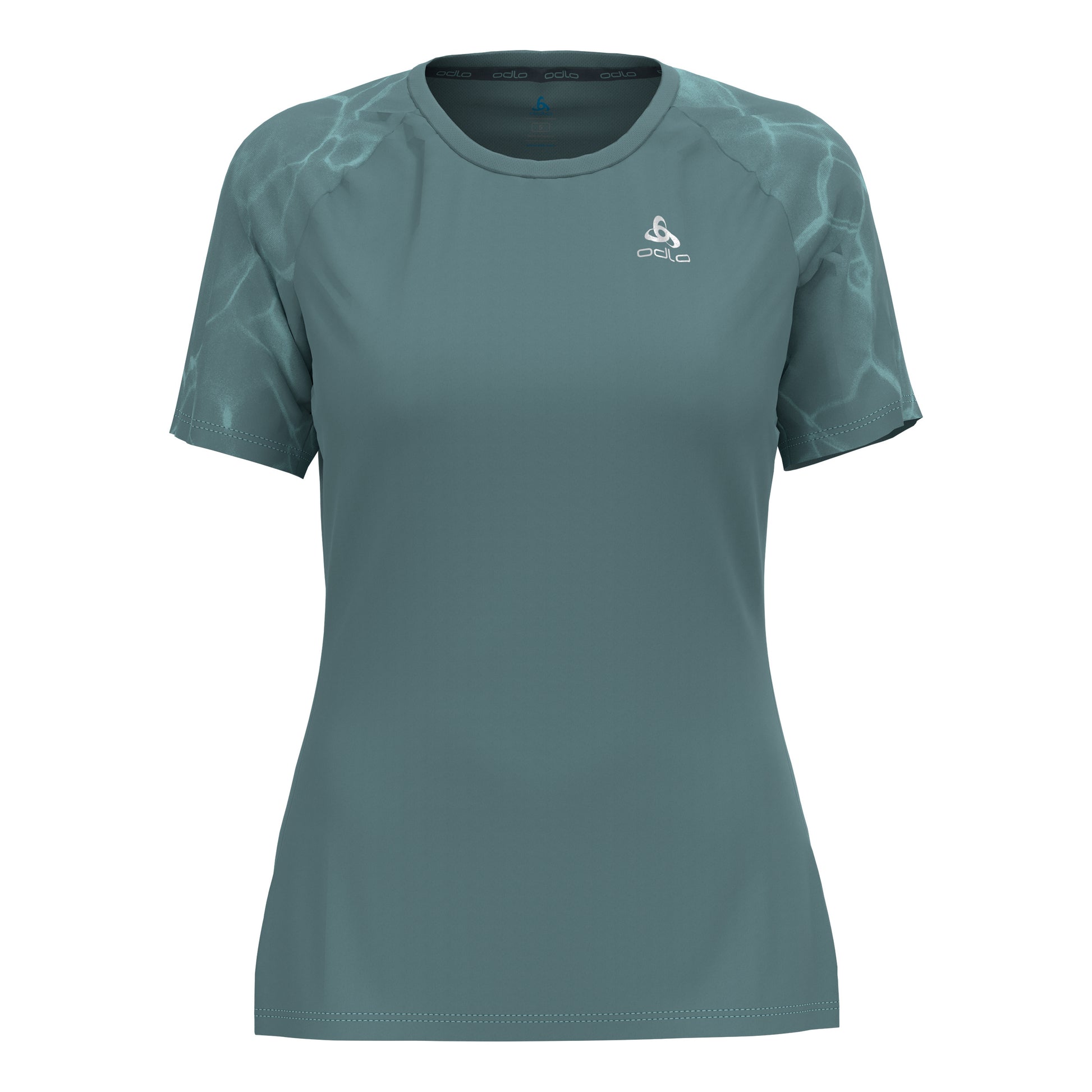 Odlo Essential Print Crew Neck Camiseta de running Mujeres - azul-gris,
