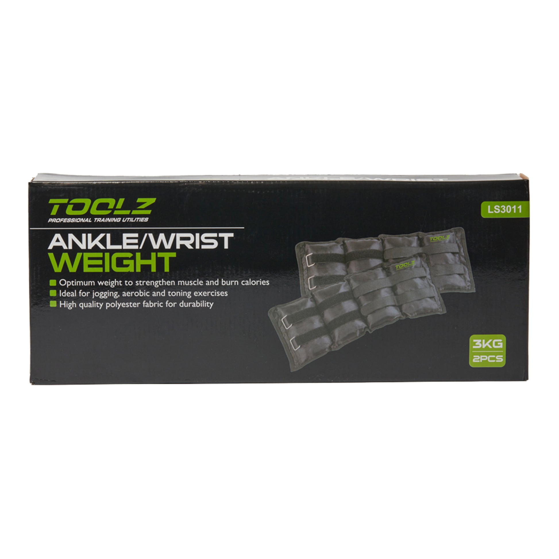 TOOLZ Wrist/Ankle Weight 3kg-2pcs Pesas Manguito-Negro