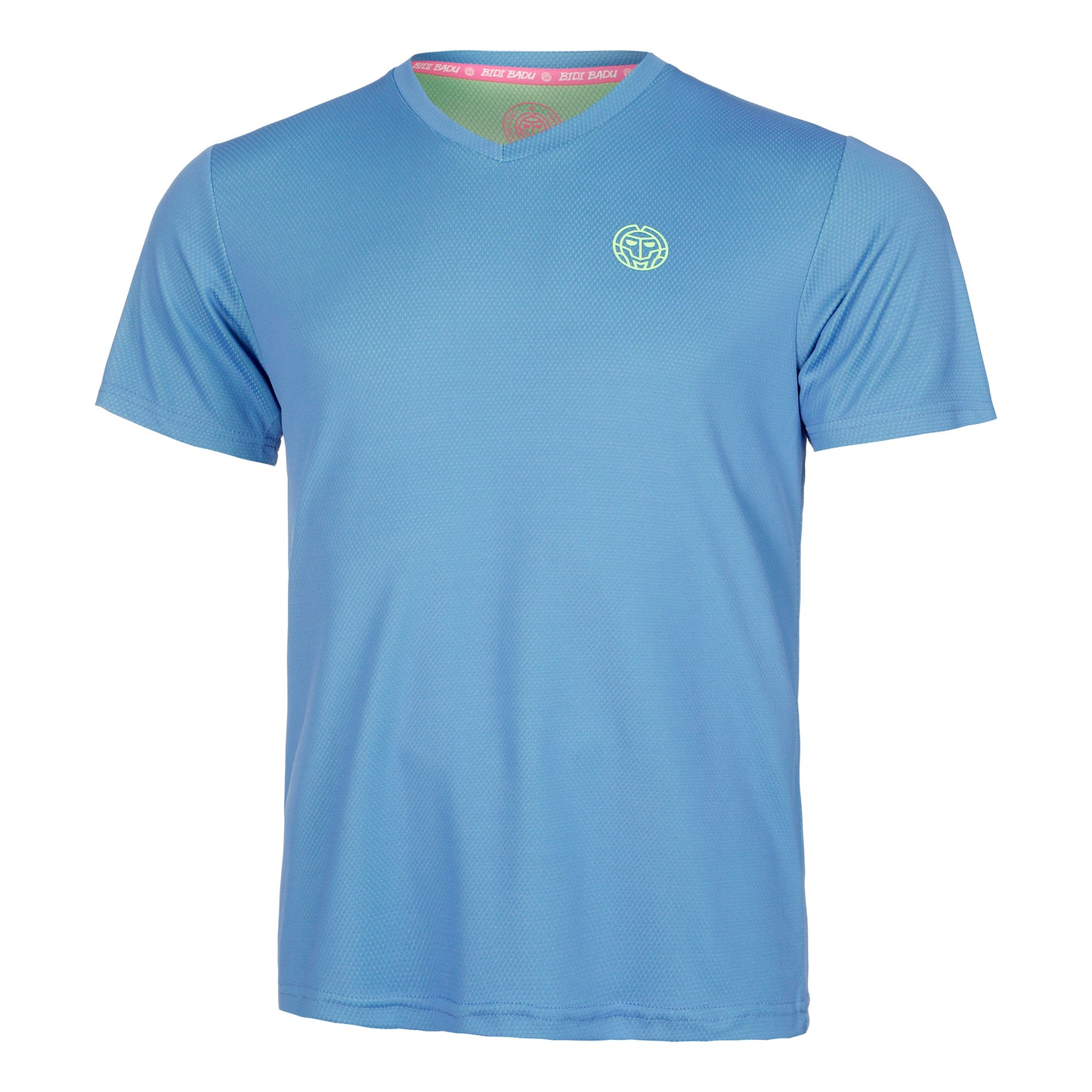 BIDI BADU Crew Inside Out V-Neck Camiseta De Manga Corta Hombres-Azul,Verde Neón