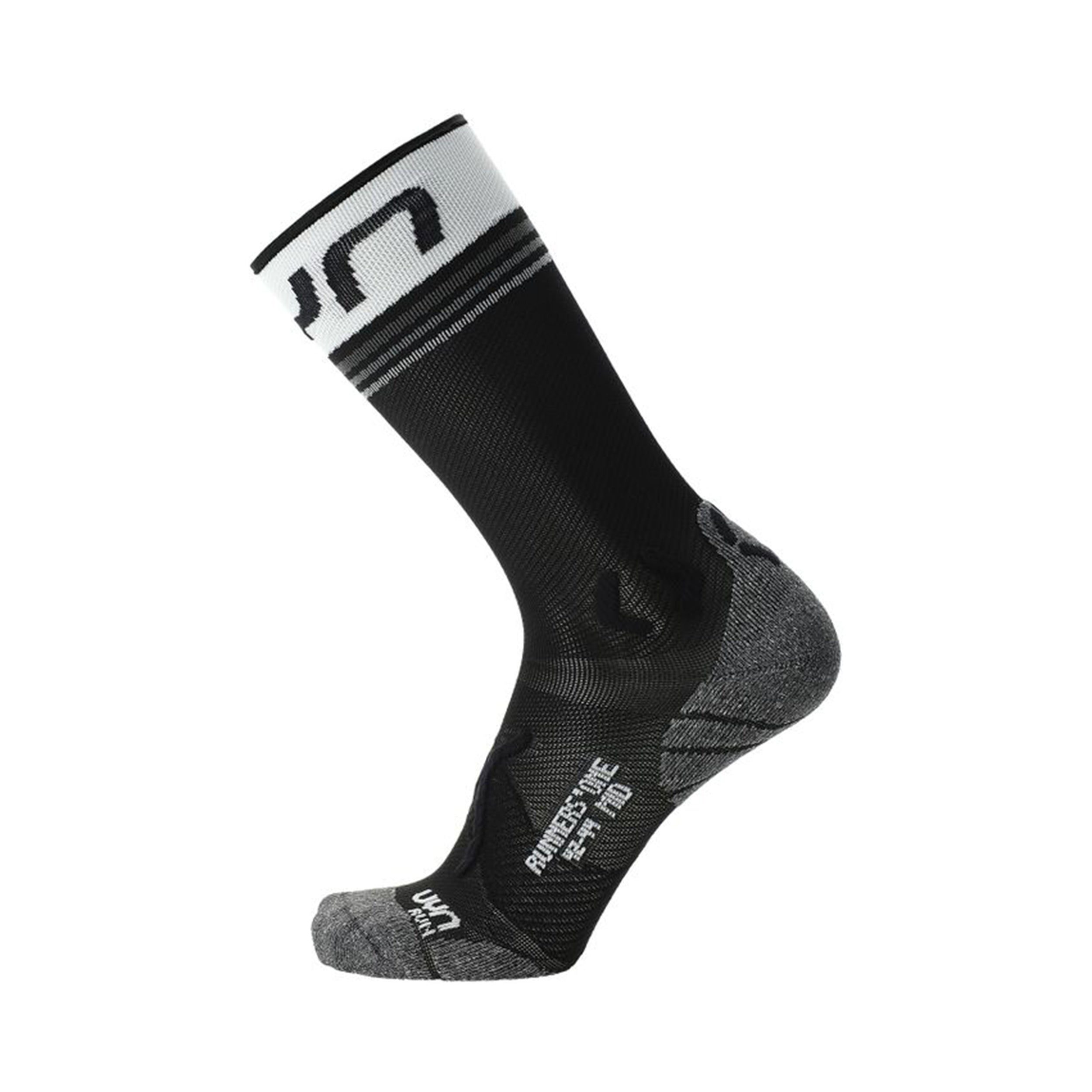 UYN Runner's One Calcetines Para Correr Hombres-Negro,Blanco