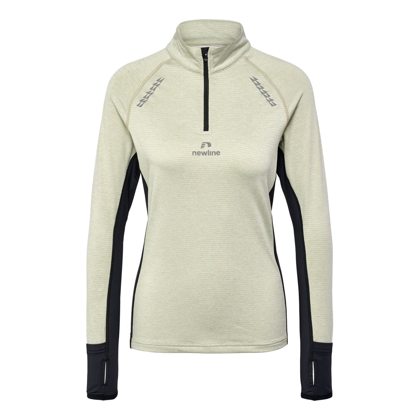 Newline Mesa Half-Zip Top de running Mujeres - beige, negro