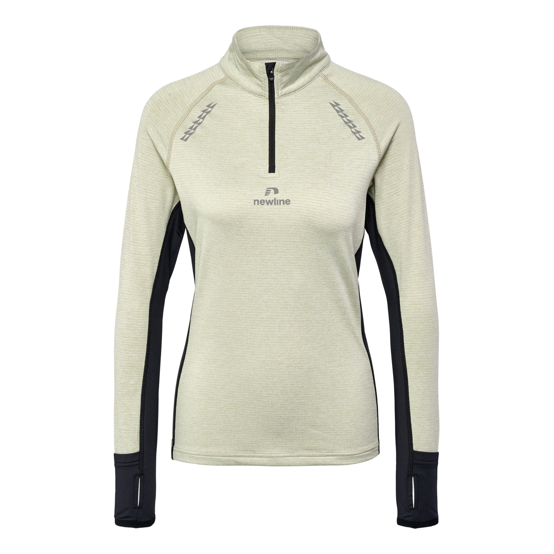 Newline Mesa Half-Zip Top de running Mujeres - beige, negro