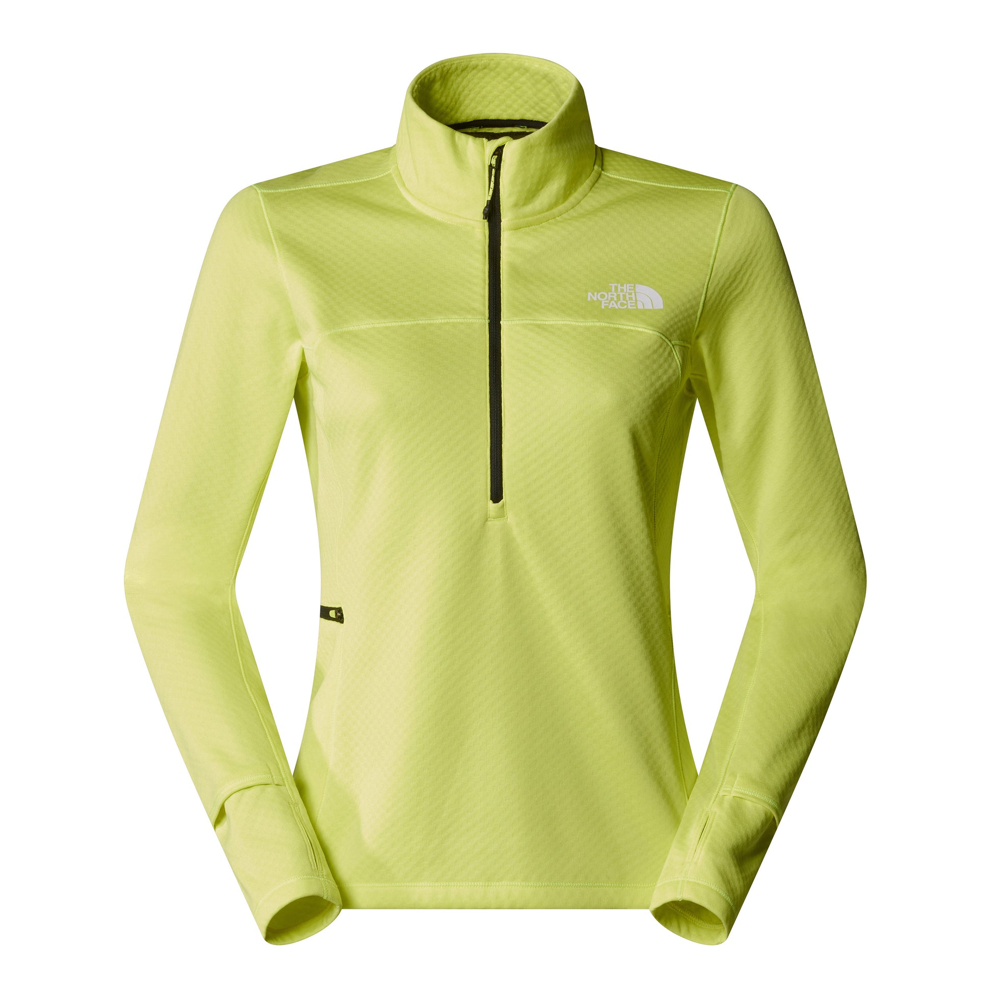 The North Face Winter Warm Pro 1/4 Zip Camiseta De Running Mujeres-Amarillo Neón