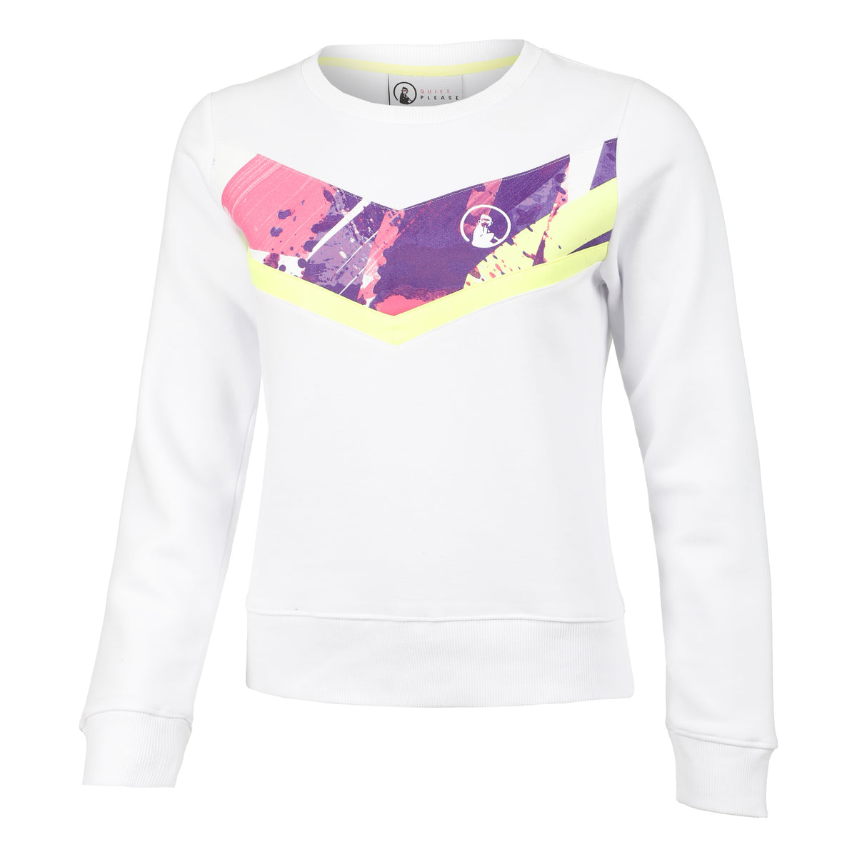 Quiet Please Flashy Crew Sudadera Mujeres - blanco, multicolor