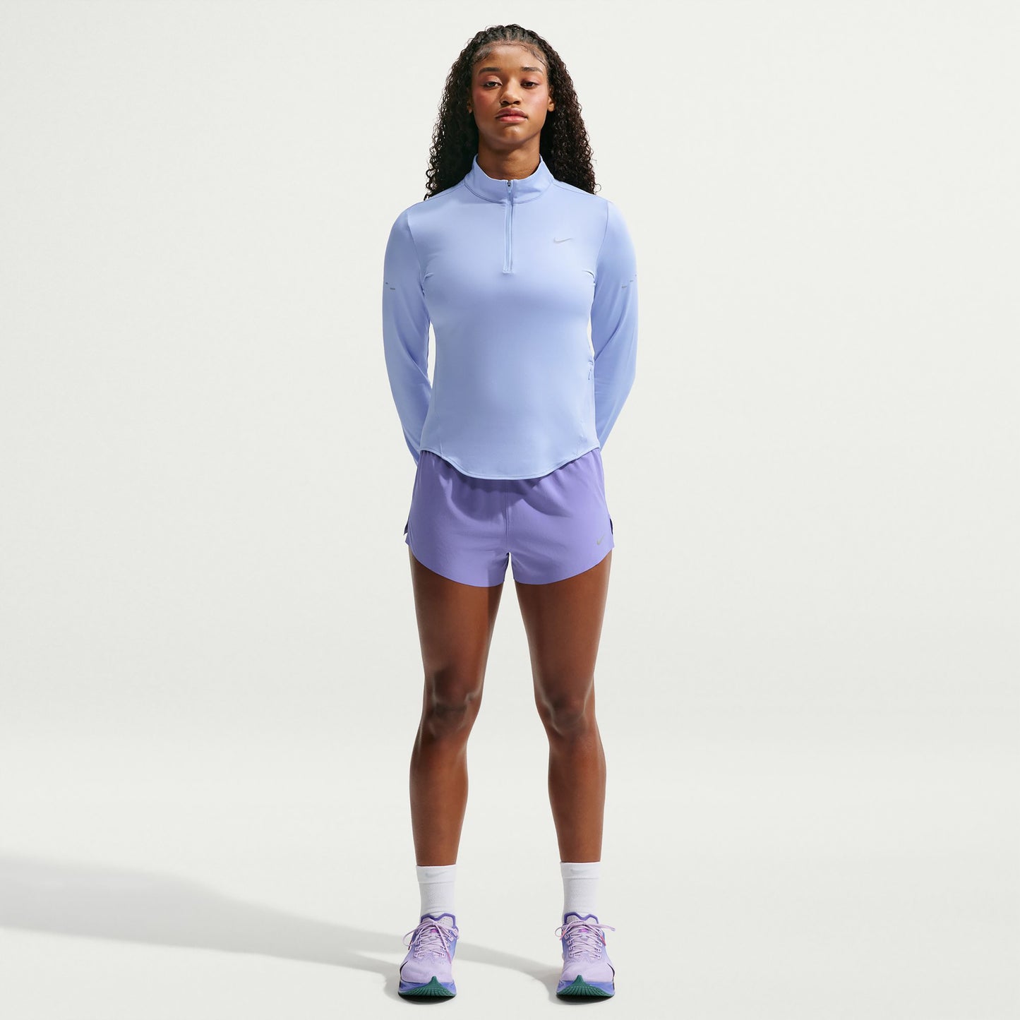 Nike Swift Half-Zip  Camiseta de running Mujeres - azul claro, plateado