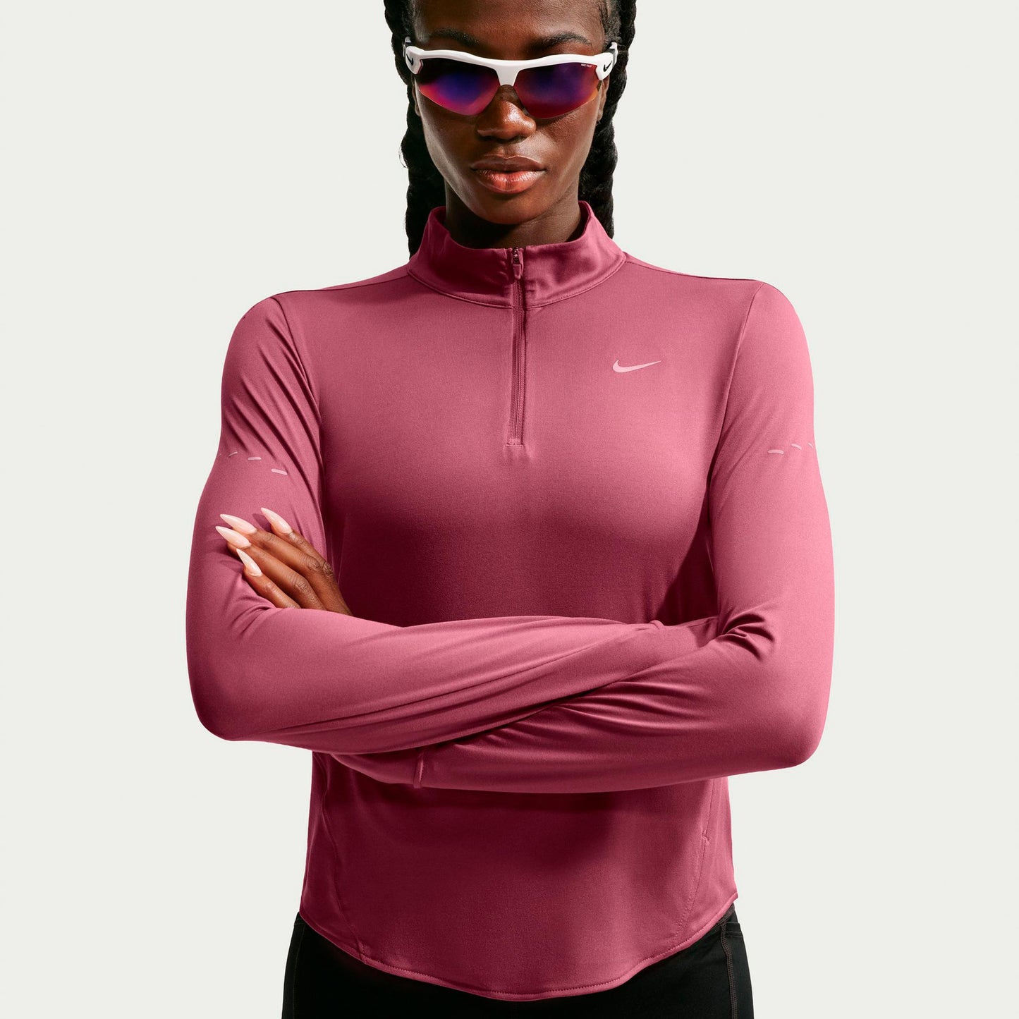 Nike Swift Half-Zip  Camiseta de running Mujeres - malva, plateado