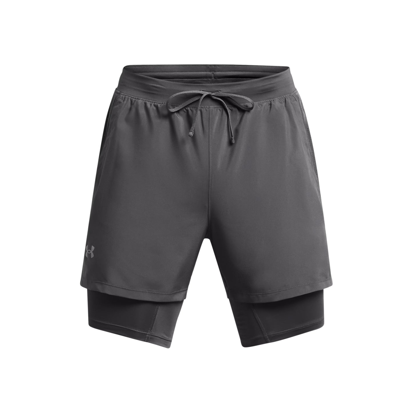 Under Armour Launch 5in 2in1  Pantalones cortos Hombres-gris oscuro, gris oscuro