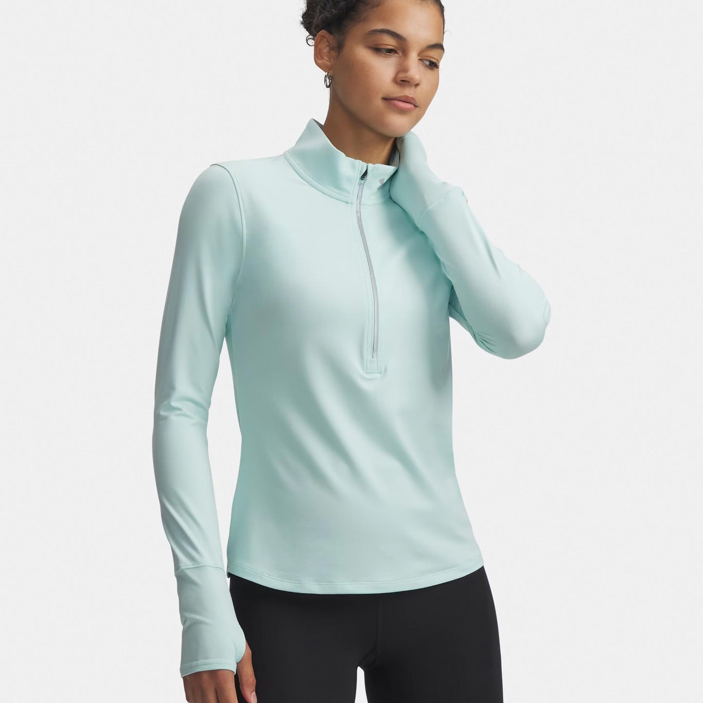 Under Armour Launch Pro Half Zip  Camiseta de running Mujeres-mint, plateado