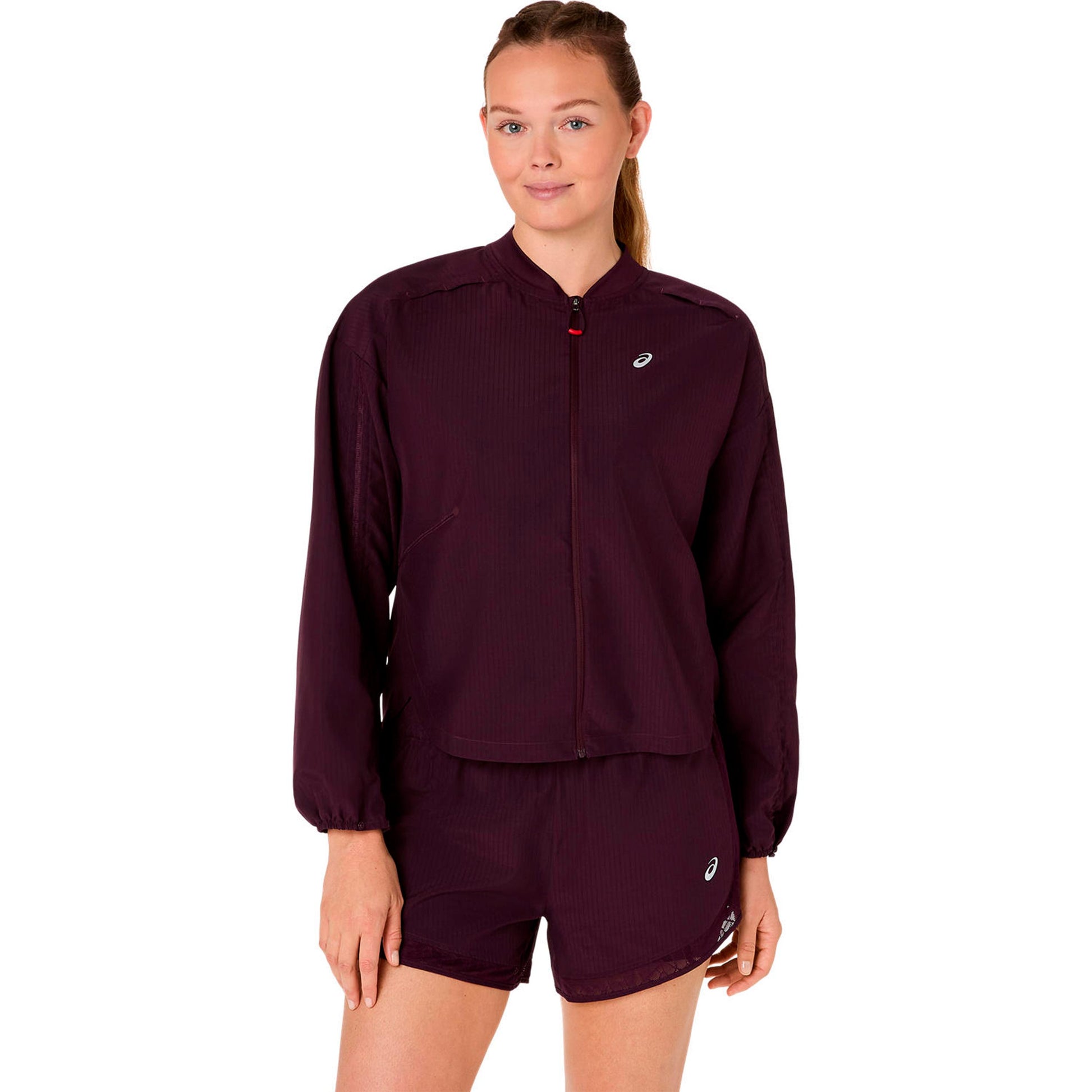 ASICS Nagino Adjustable  Chaqueta para correr Mujeres - rojo vino