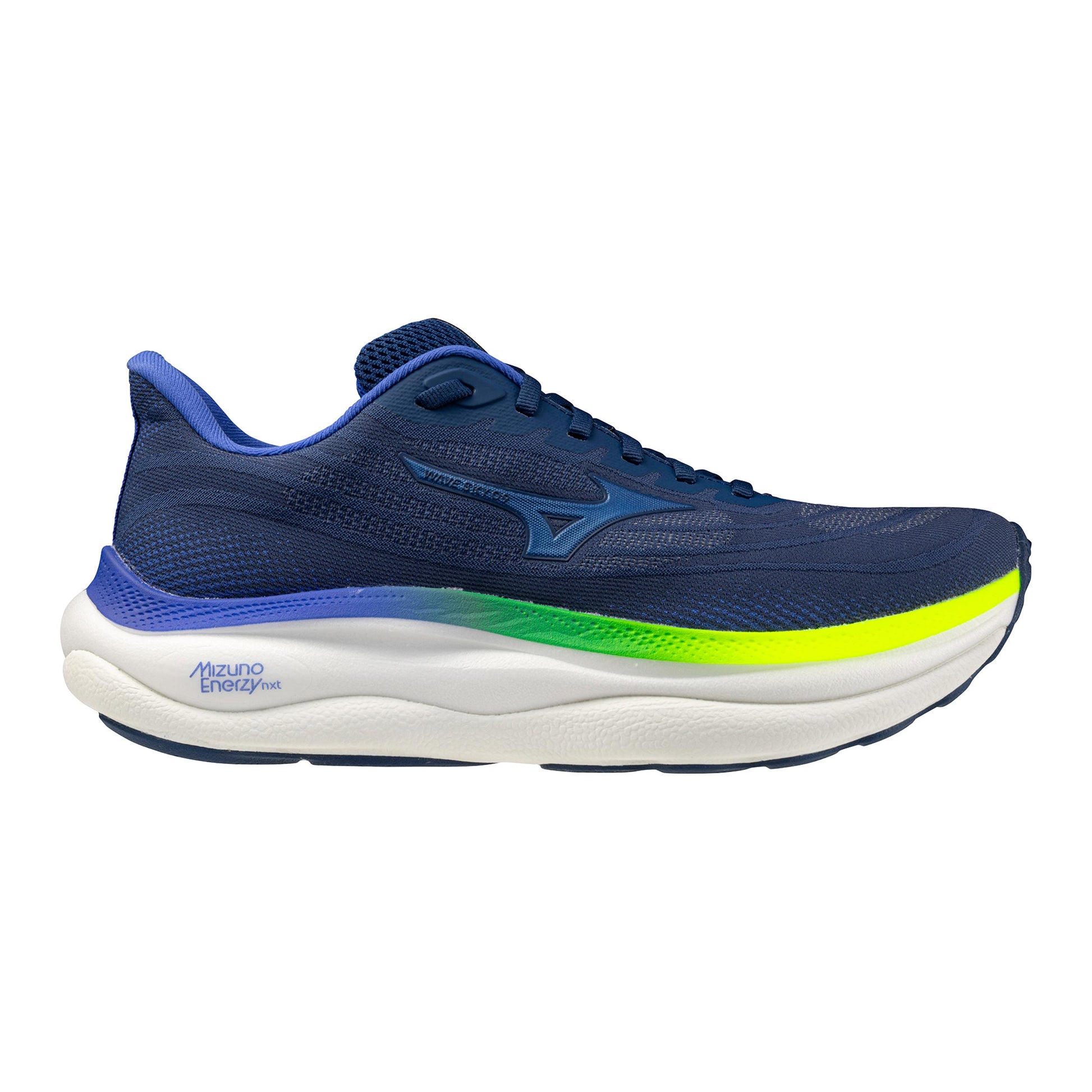 Mizuno Wave Sky 9  Zapatilla neutral Hombres - azul oscuro, amarillo neón