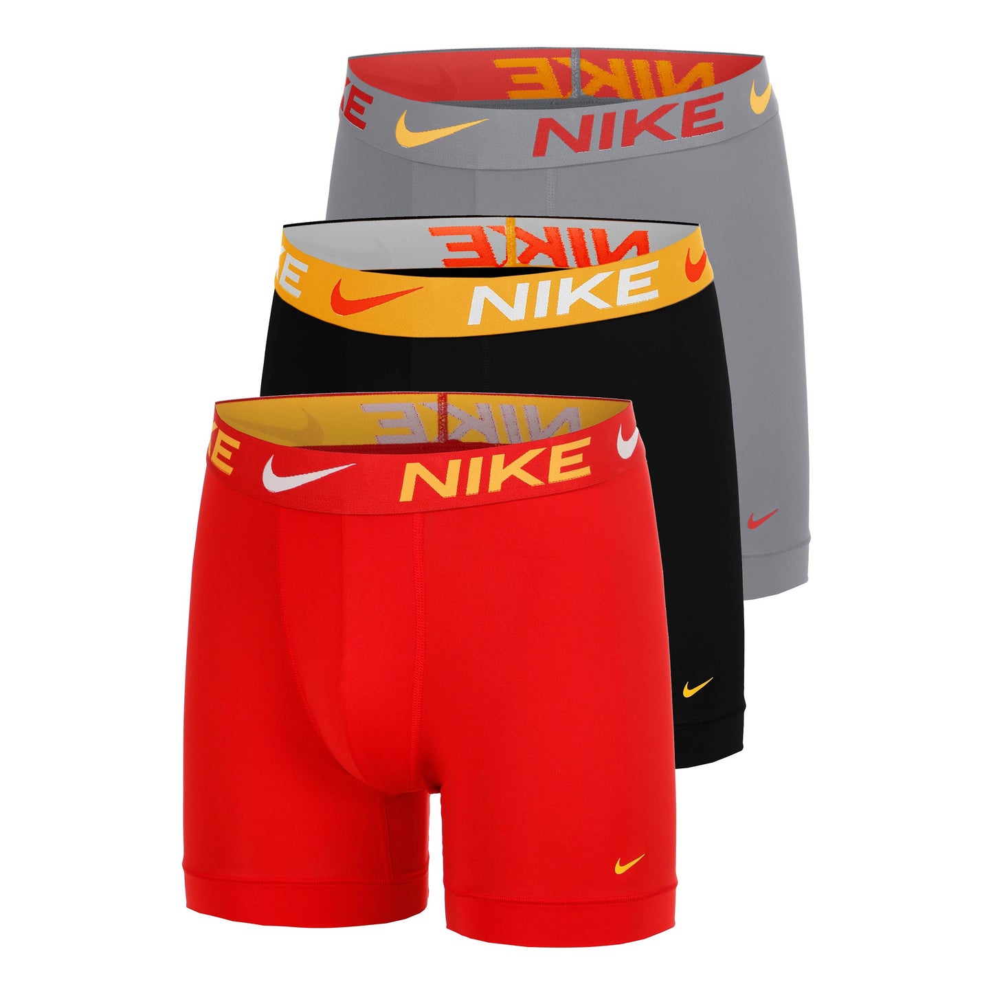 Nike Essential Micro Calzoncillos tipo bóxer - Pack de 3 Hombres-rojo, gris