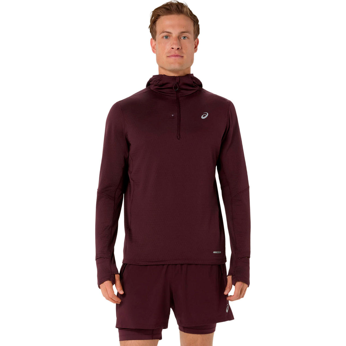 ASICS Road Winter hooded  Camiseta de running Hombres - rojo vino