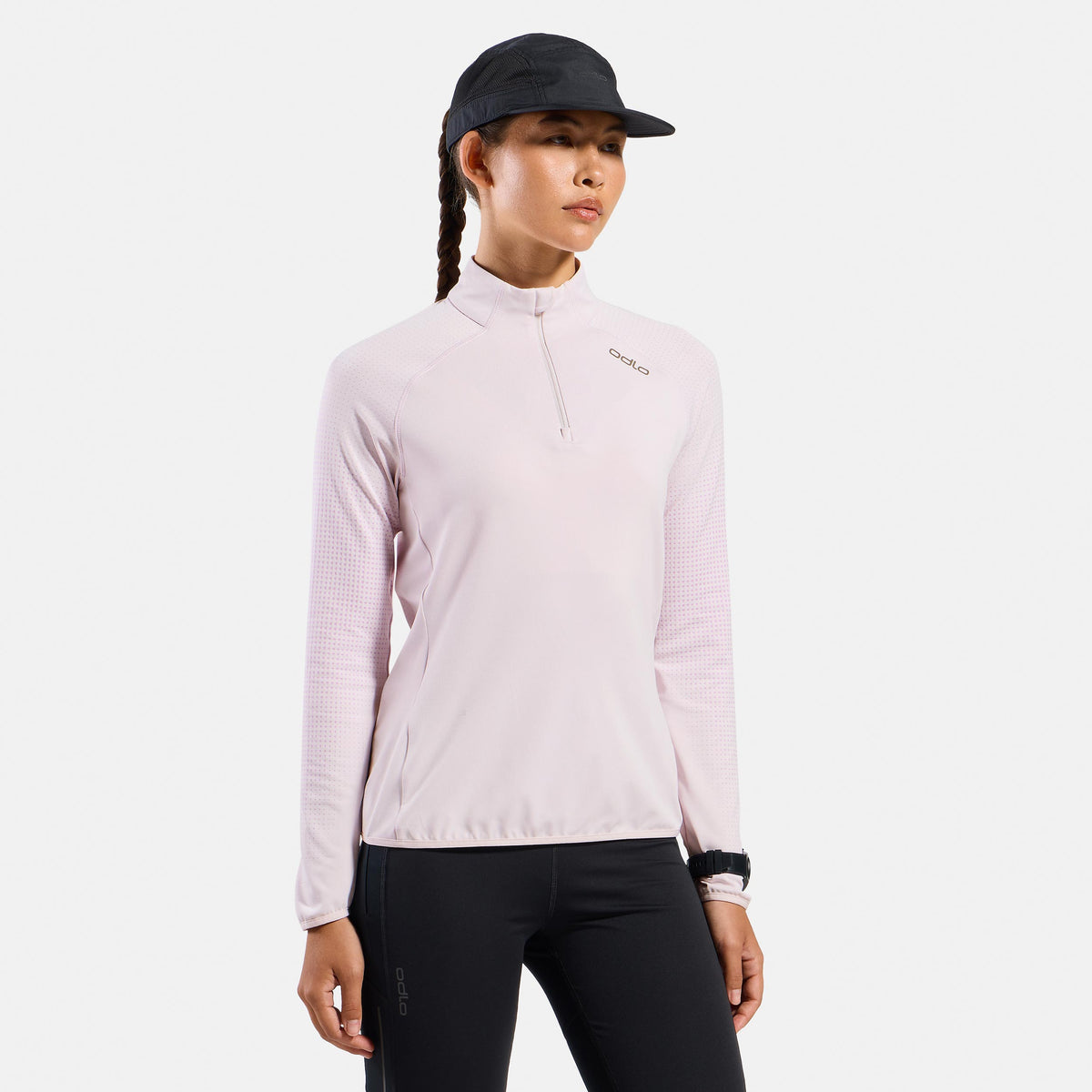 Odlo Zeroweight Warm Mid Layer 1/2 Zip Camiseta de running Mujeres - rosa