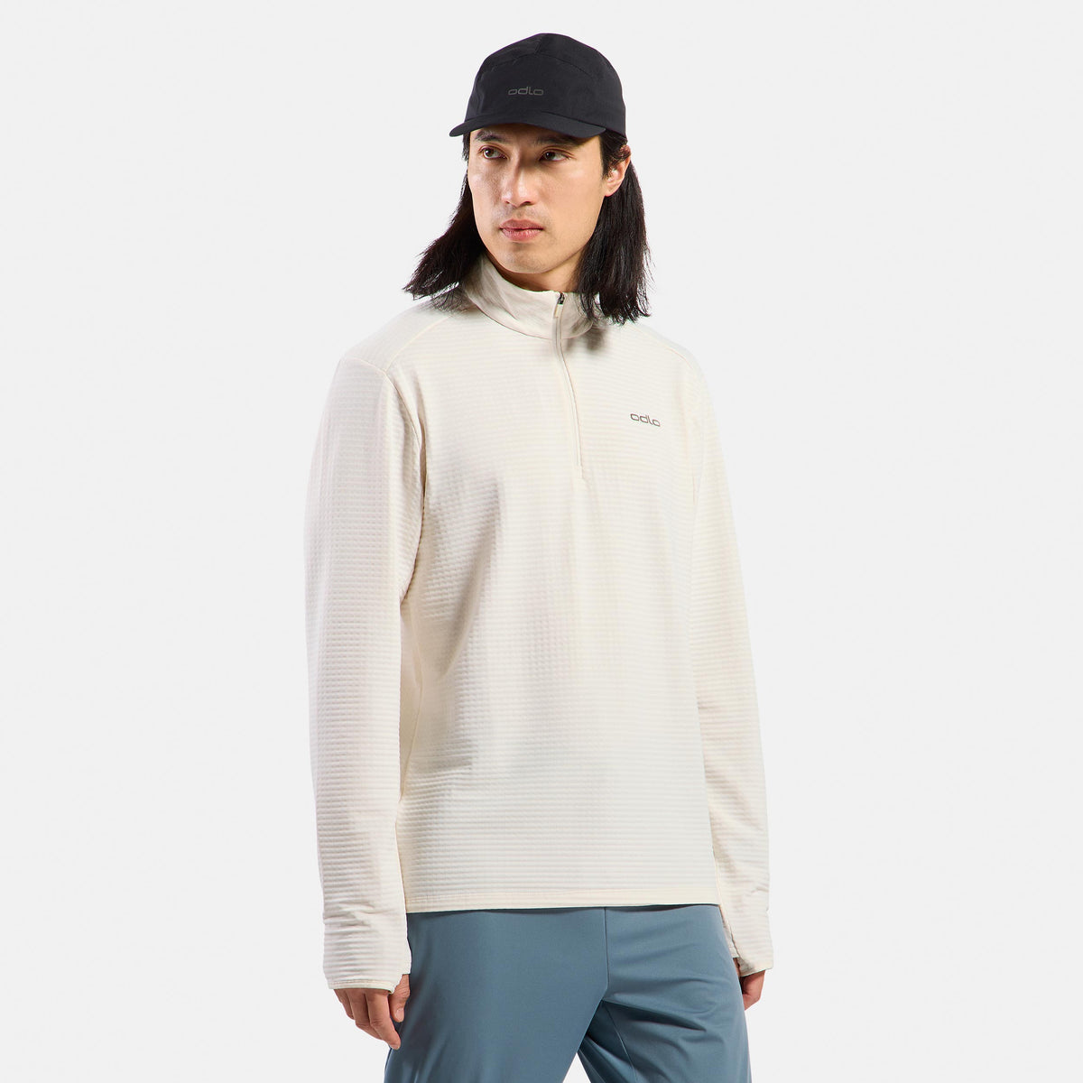 Odlo Essential Thermal Midlayer 1/2 Zip Camiseta de running Hombres - crema