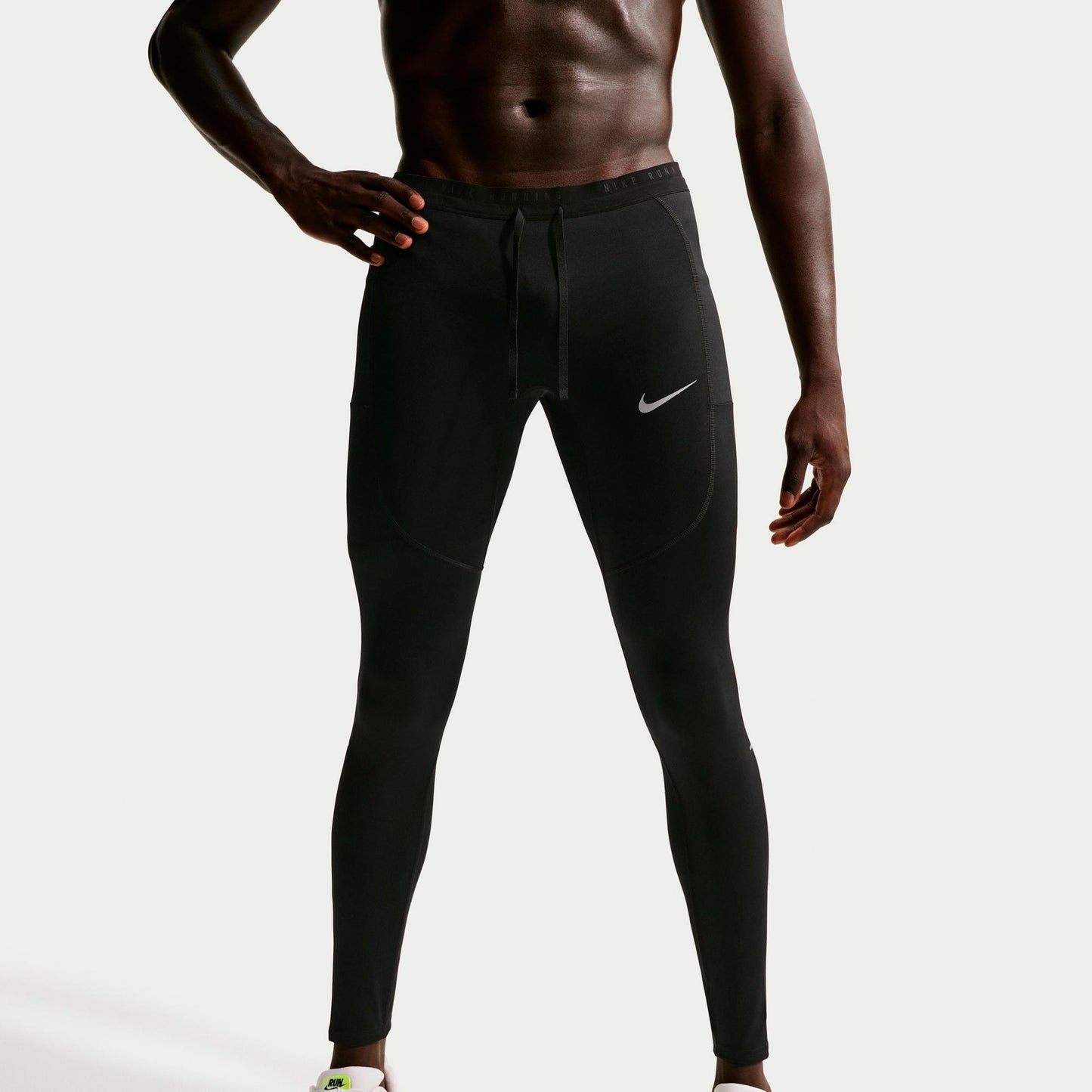 Nike Stride Mallas para correr Hombres - negro, plateado