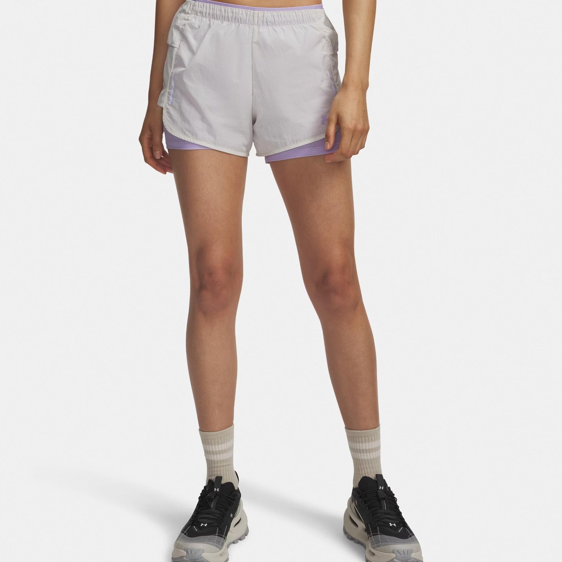Under Armour Explor Trail Ultra Lined  Pantalones cortos Mujeres-blanco, lila