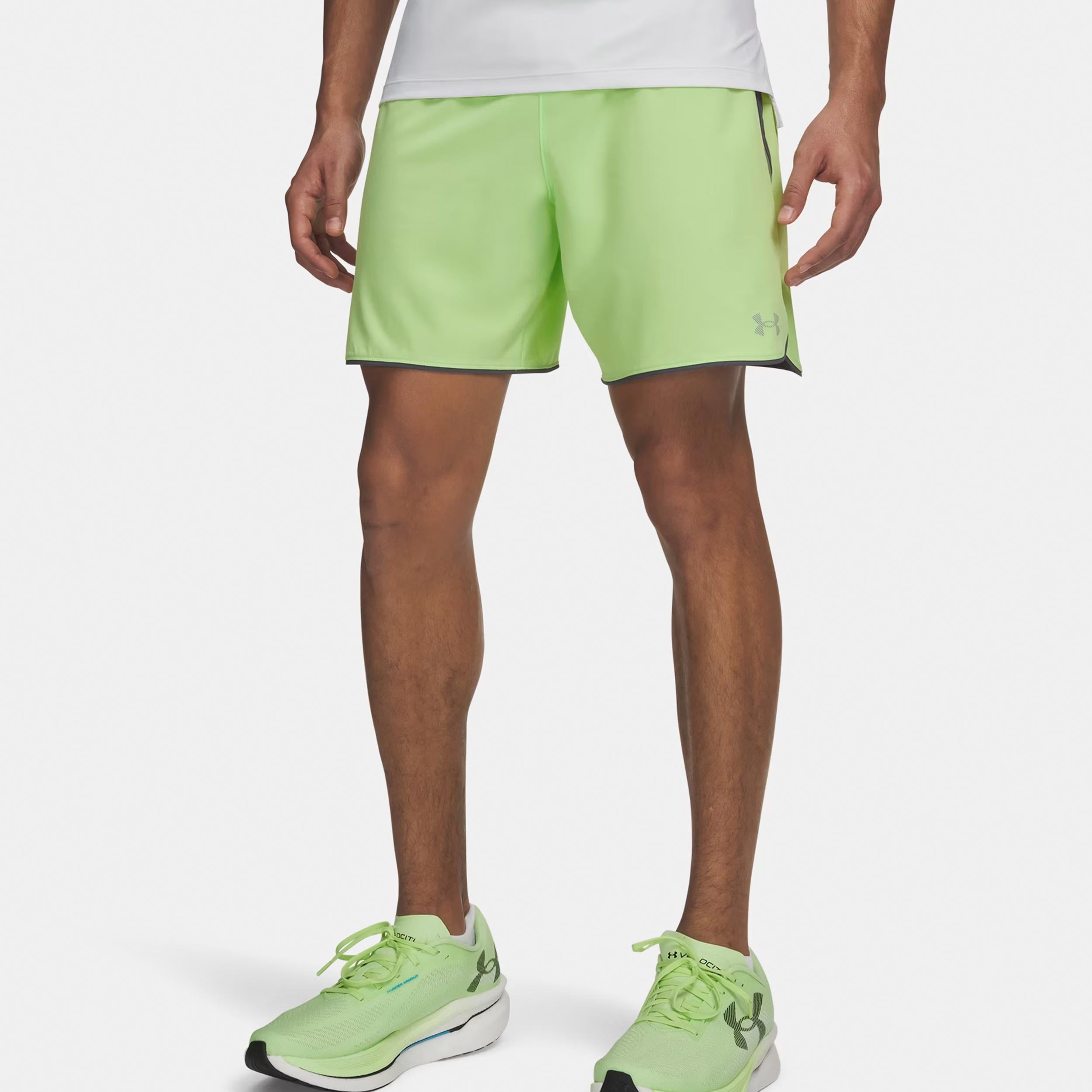 Under Armour Velociti Pro 7in  Pantalones cortos Hombres-verde neón, plateado