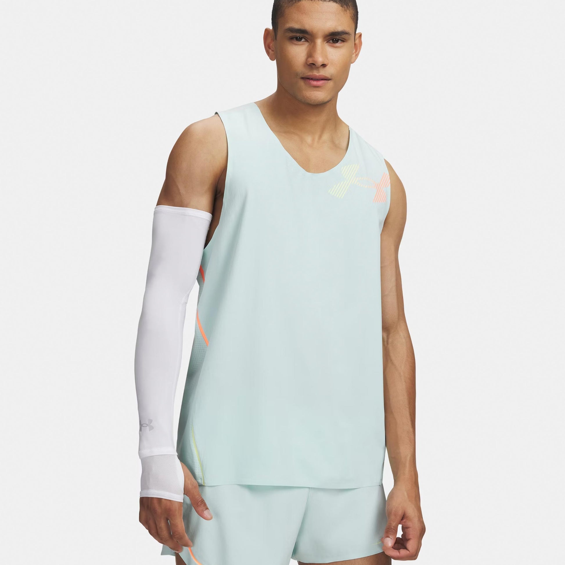 Under Armour Velociti Elite Singlet Camiseta de running Hombres-mint, coral