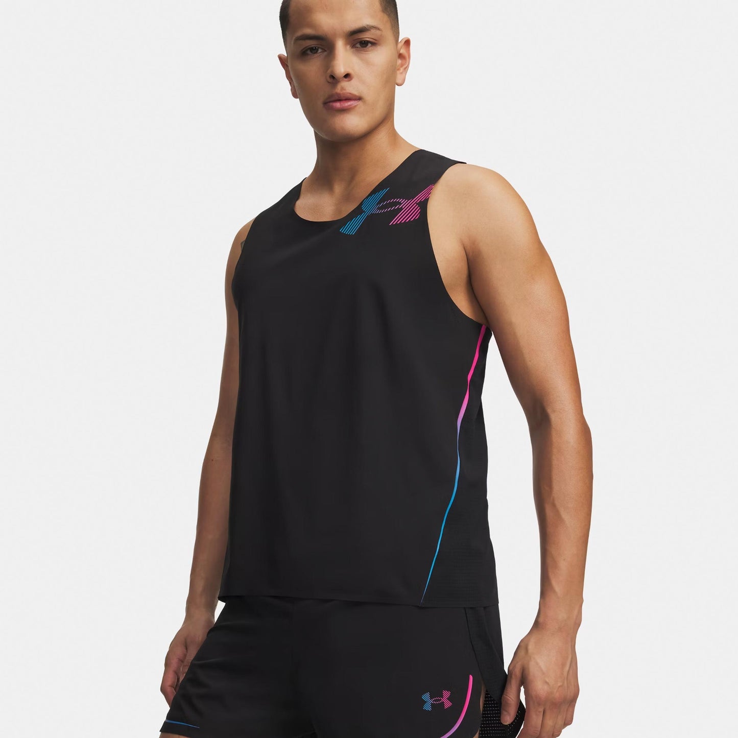 Under Armour Velociti Elite Singlet Camiseta de running Hombres-negro, rosa