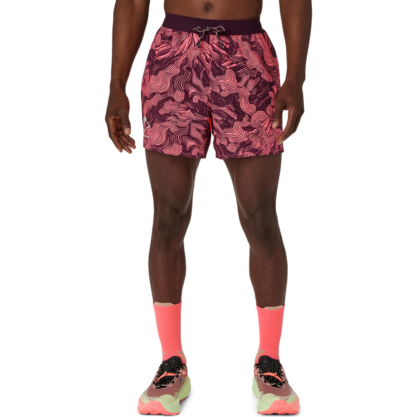 ASICS Fujitrail AOP 5in   Pantalones cortos Hombres - coral, rojo vino