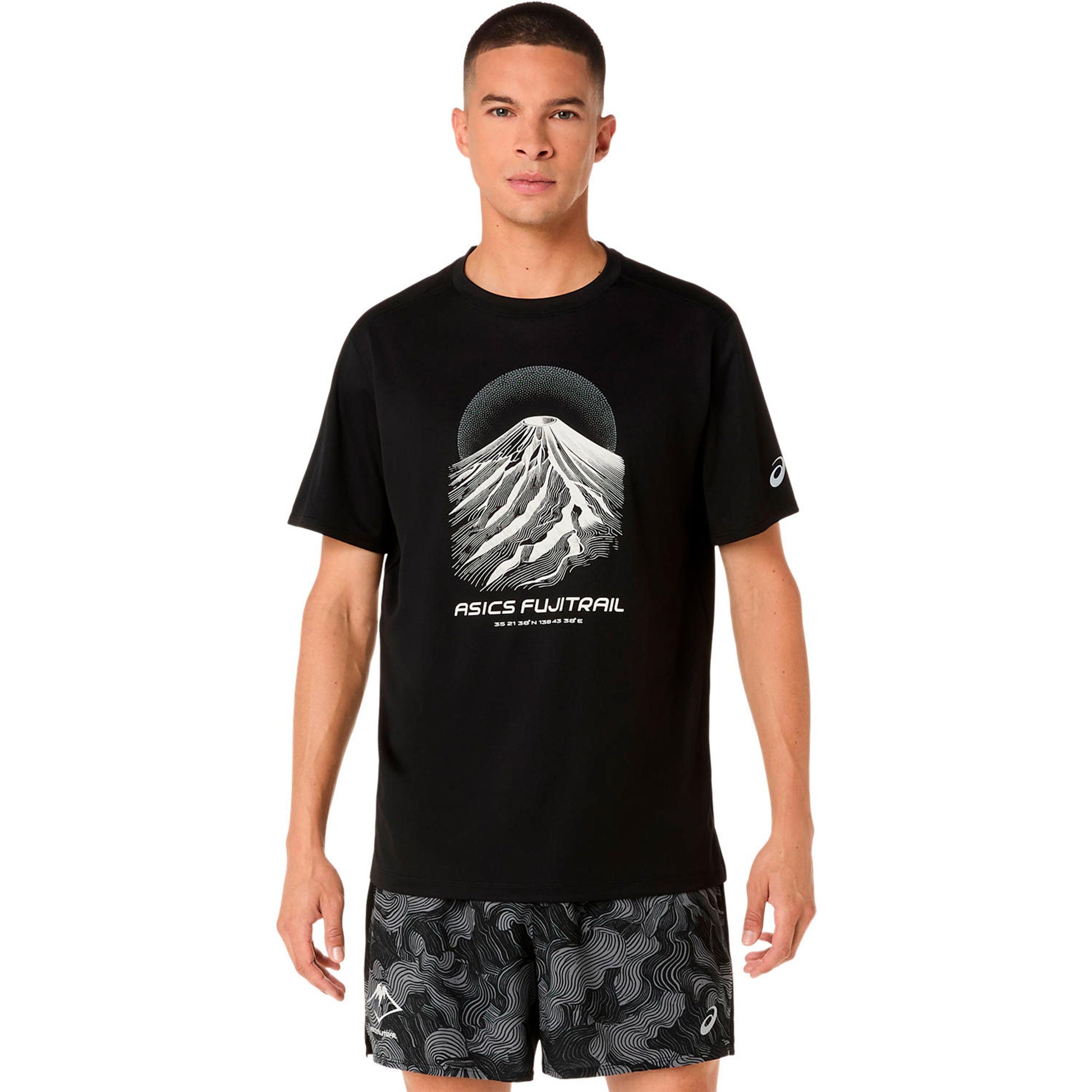 ASICS Fujitrail Logo  Camiseta de running Hombres - negro, gris