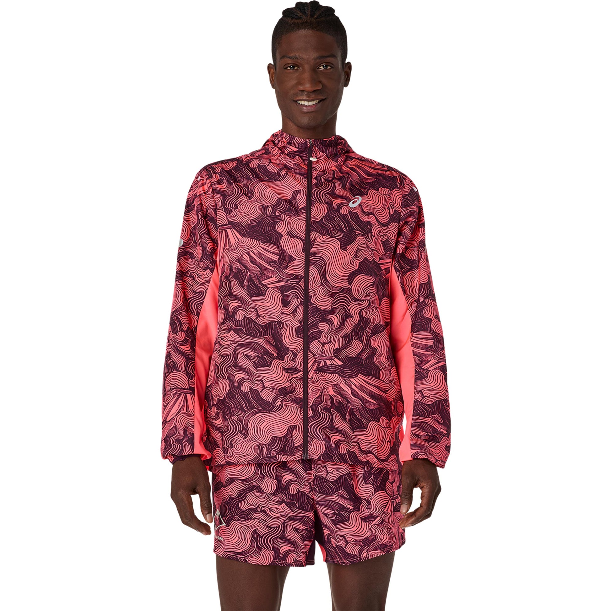 ASICS Fujitrail Packable  Chaqueta para correr Hombres - coral, rojo vino