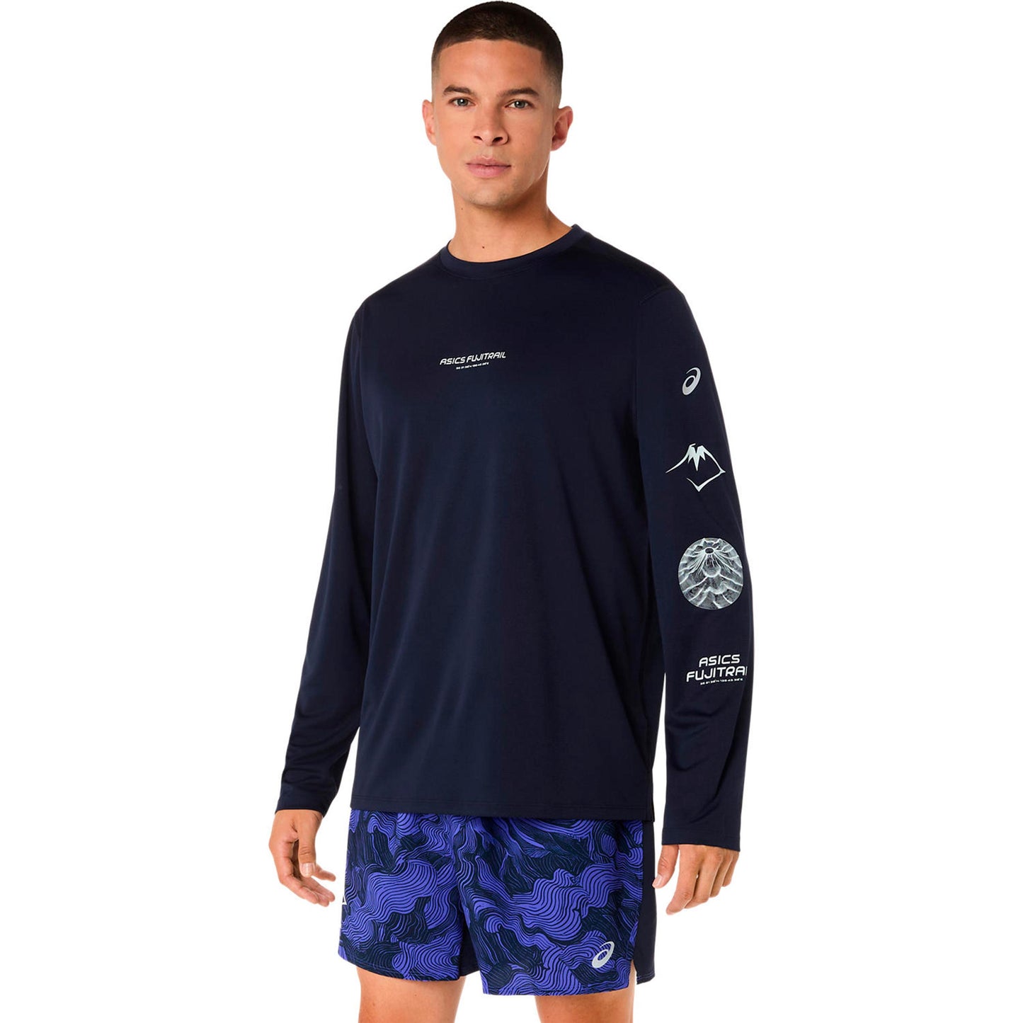 ASICS Fujitrail Logo  Camiseta de running Hombres - azul oscuro, azul