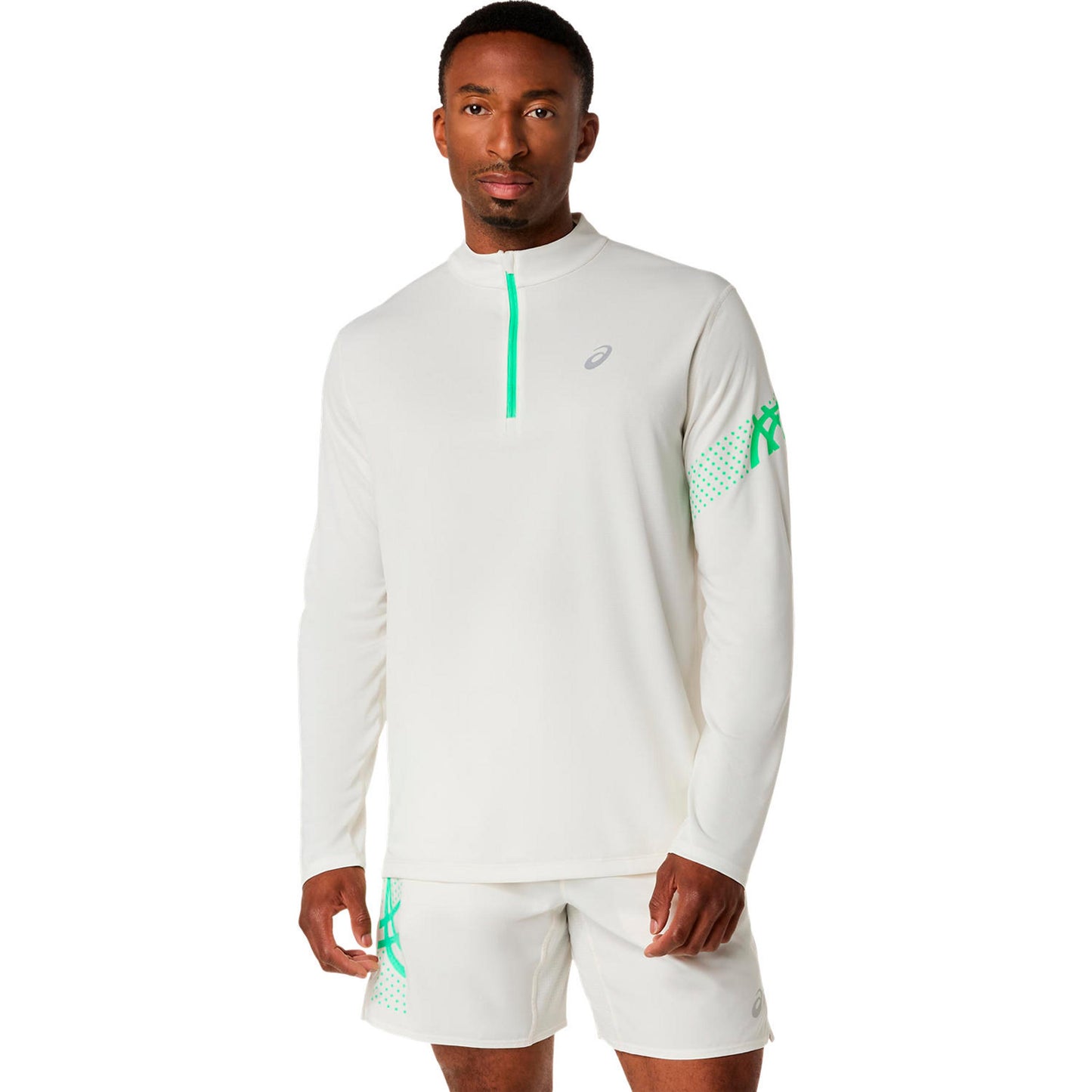 ASICS Icon 1/2 Zip  Camiseta de running Hombres - beige, verde