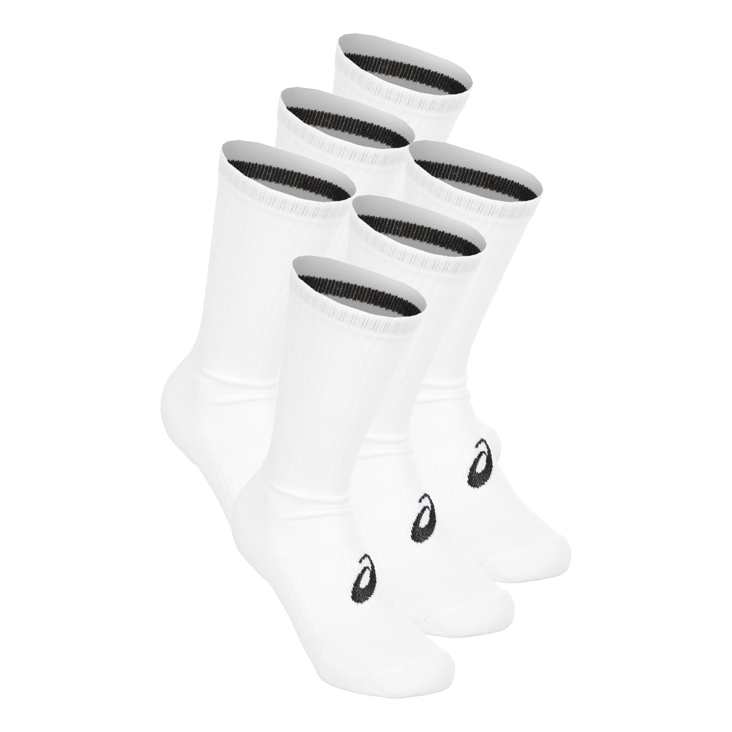 ASICS 6PPK Crew Calcetines para correr Unisex-blanco