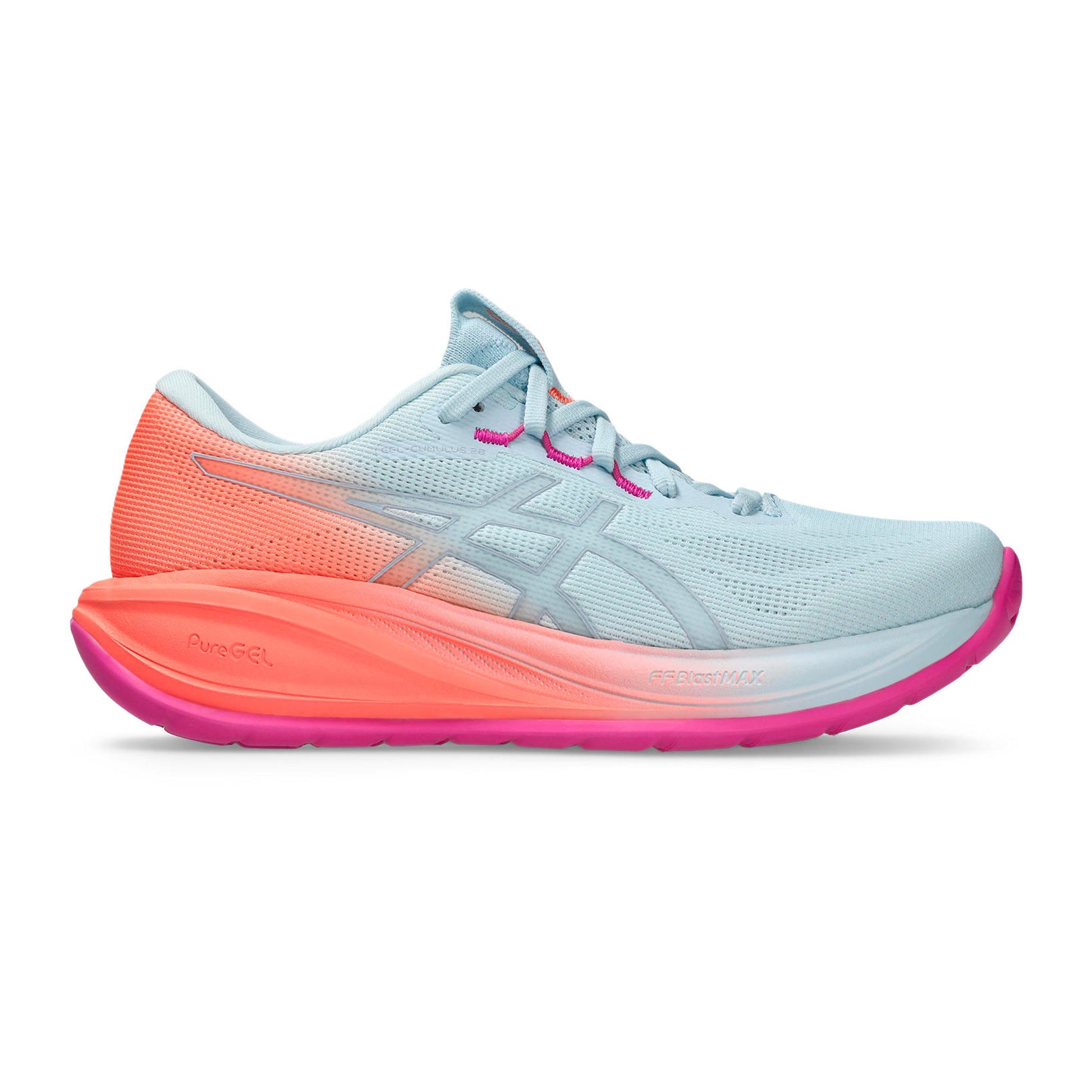 ASICS Gel-Cumulus 28 Sunny Sizzle Zapatilla neutral Mujeres - azul claro, naranja