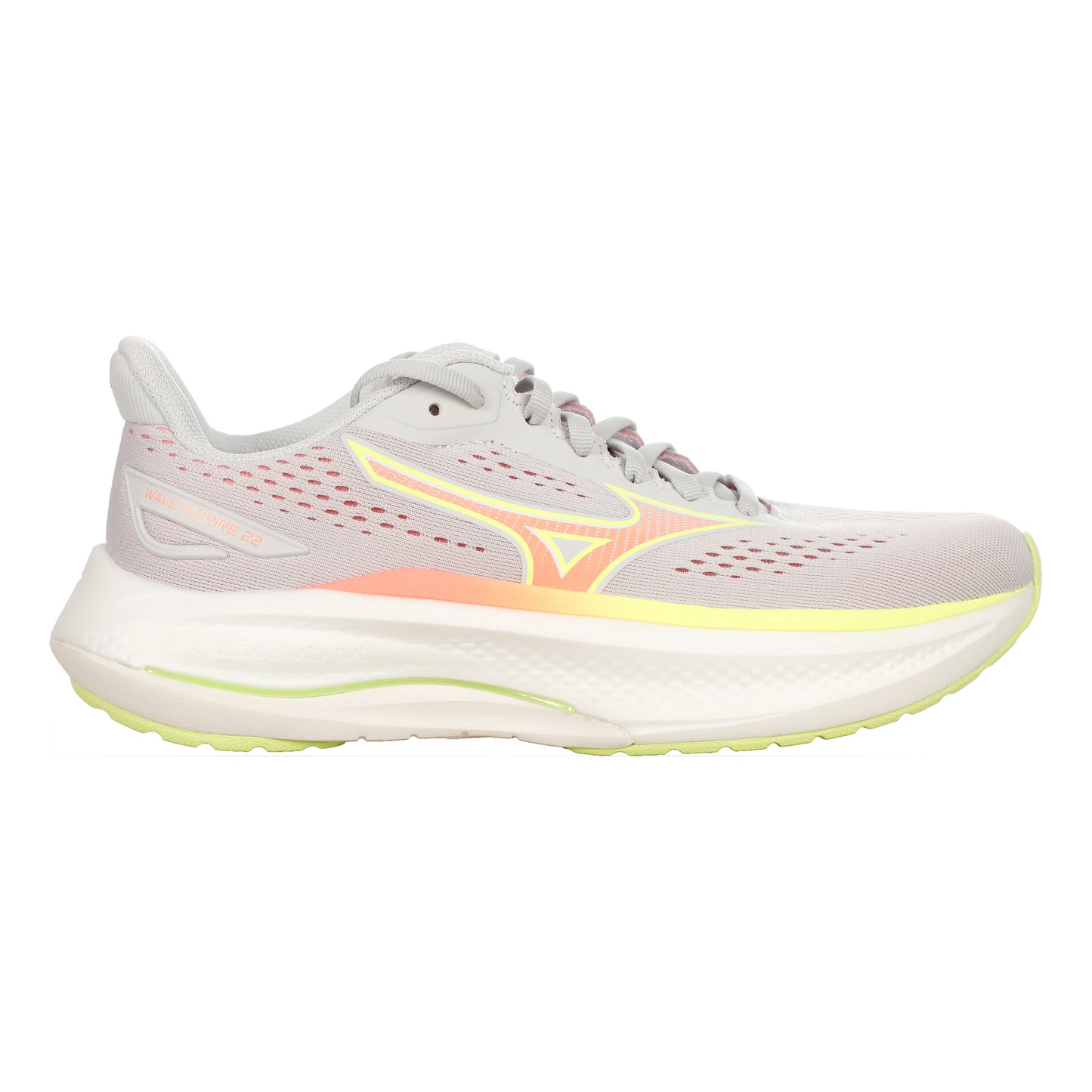 Mizuno Wave Inspire 22  Zapatilla de estabilidad Mujeres - gris claro, amarillo neón