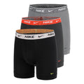 Essential Cotton Stretch Boxer Brief Calzoncillos tipo bóxer - Pack de 3 Hombres-negro, antracita