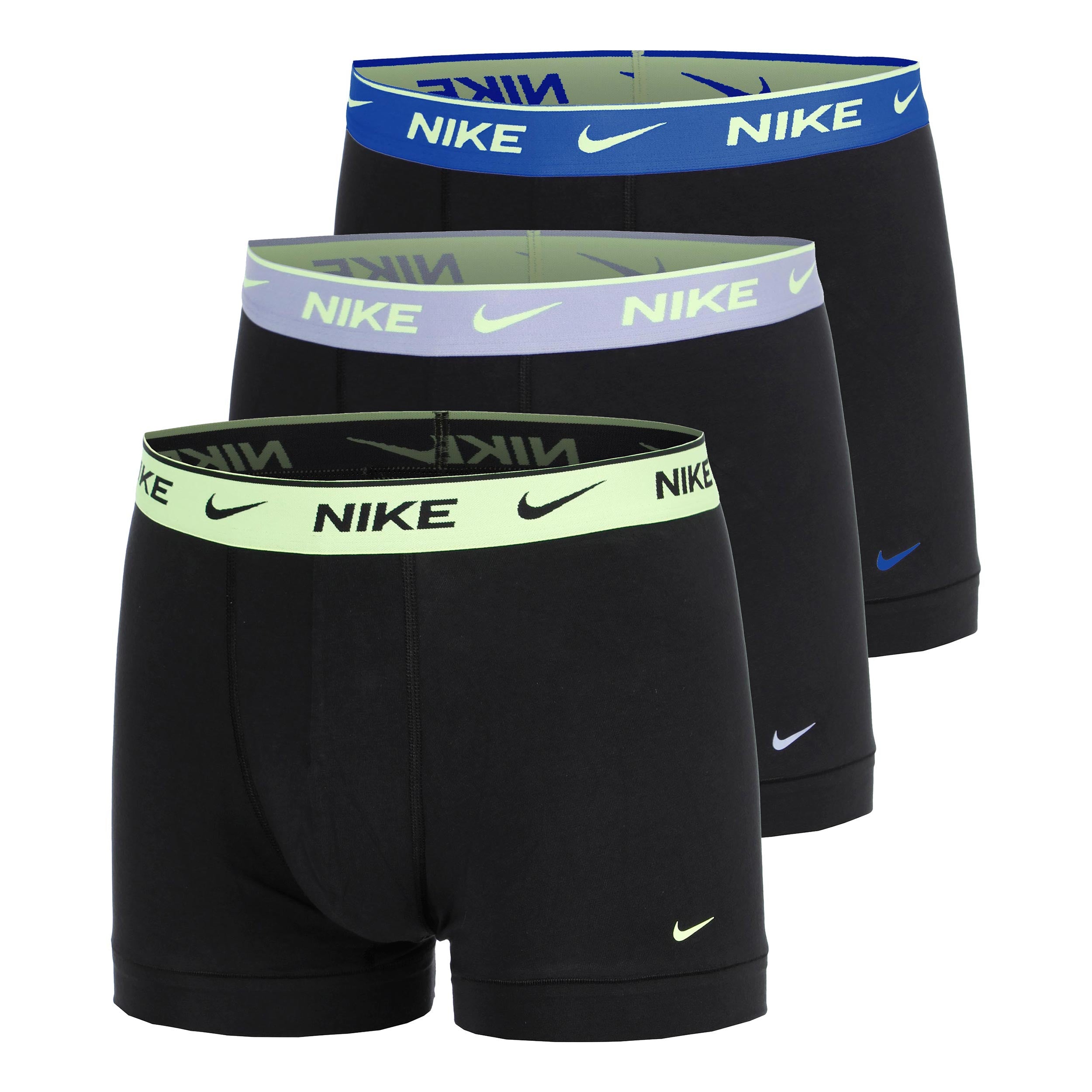 Nike Essential Cotton Stretch Trunk Calzoncillos tipo bóxer Pack de 3 Hombres - negro, turquesa