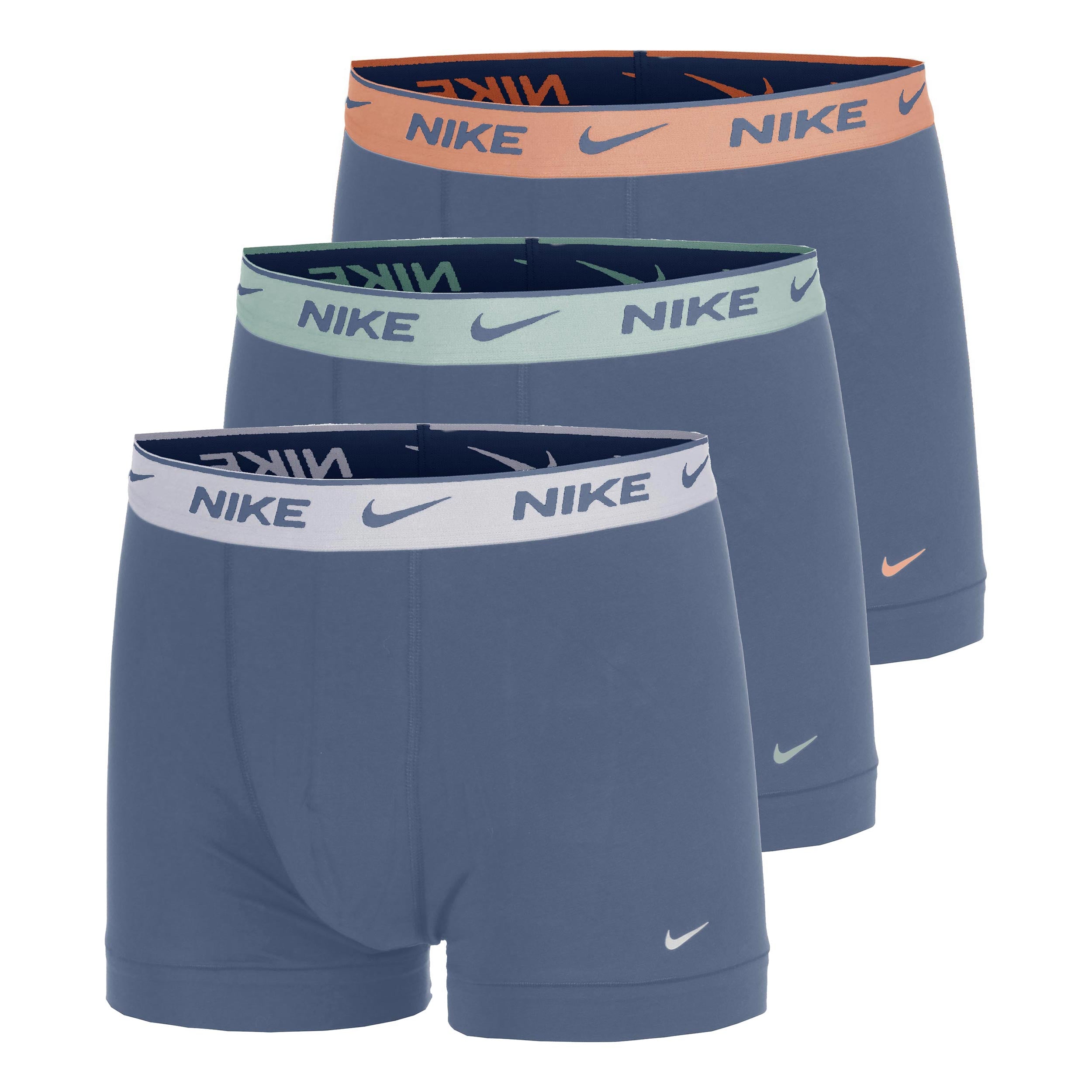 Nike Essential Cotton Stretch Trunk Calzoncillos tipo bóxer Pack de 3 Hombres - azul, naranja
