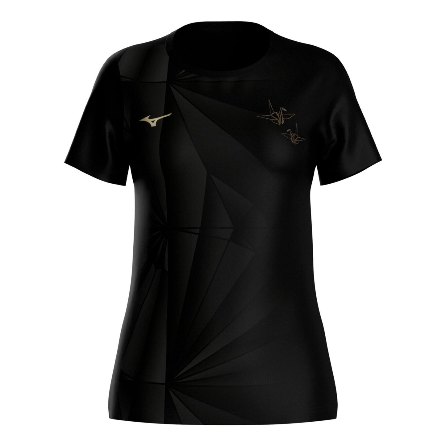 Mizuno Active DryAeroFlow Graphic Camiseta de running Mujeres - negro, dorado