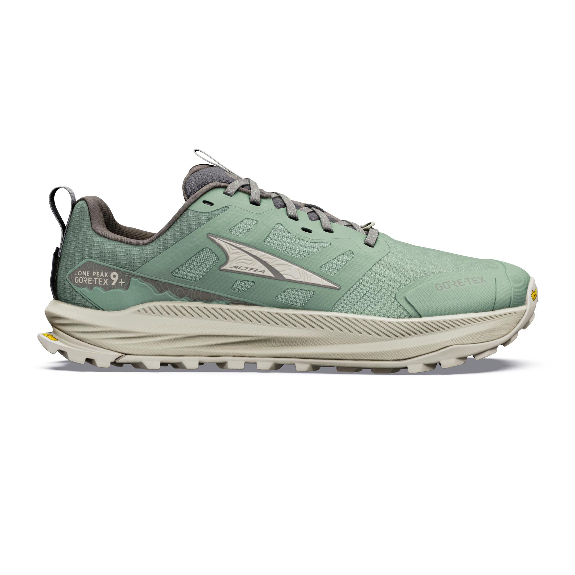 Altra Lone Peak 9+ GTX Zapatilla trail Hombres - verde, beige