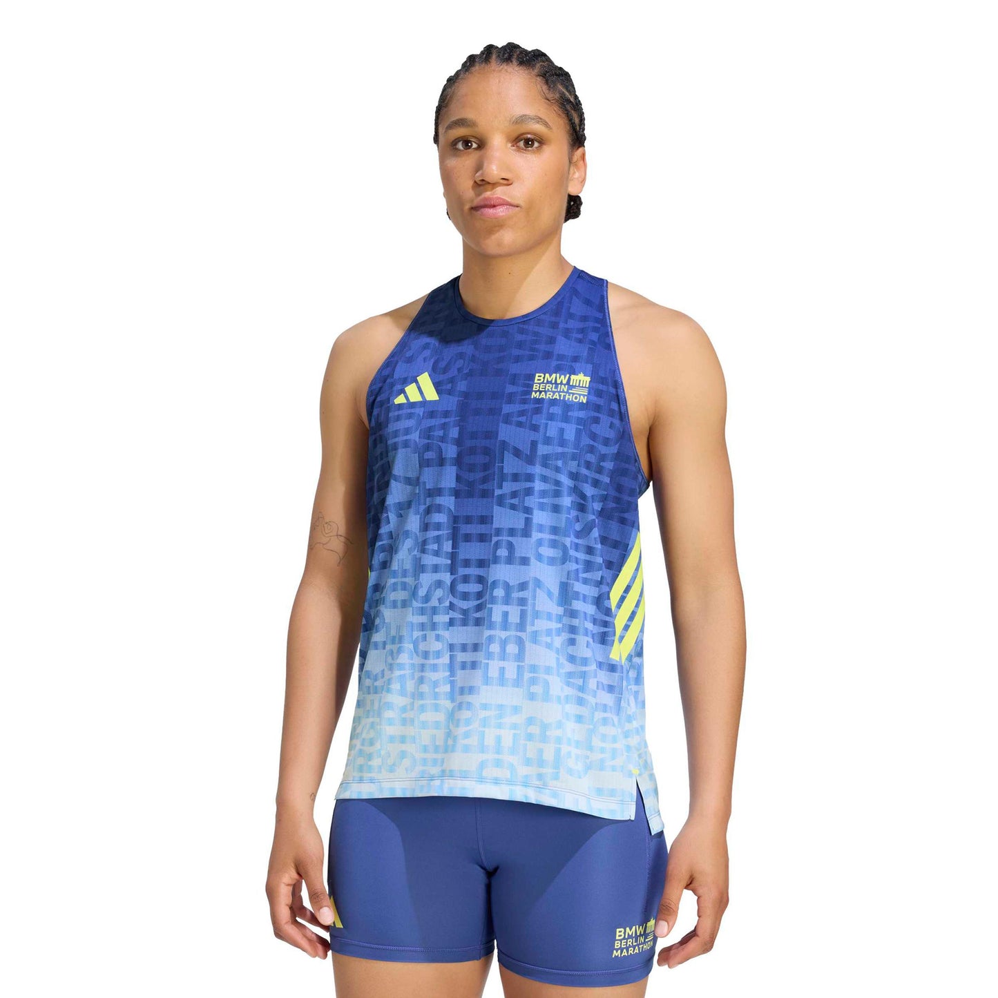adidas BMW Berlin Camiseta de running Mujeres - azul, amarillo