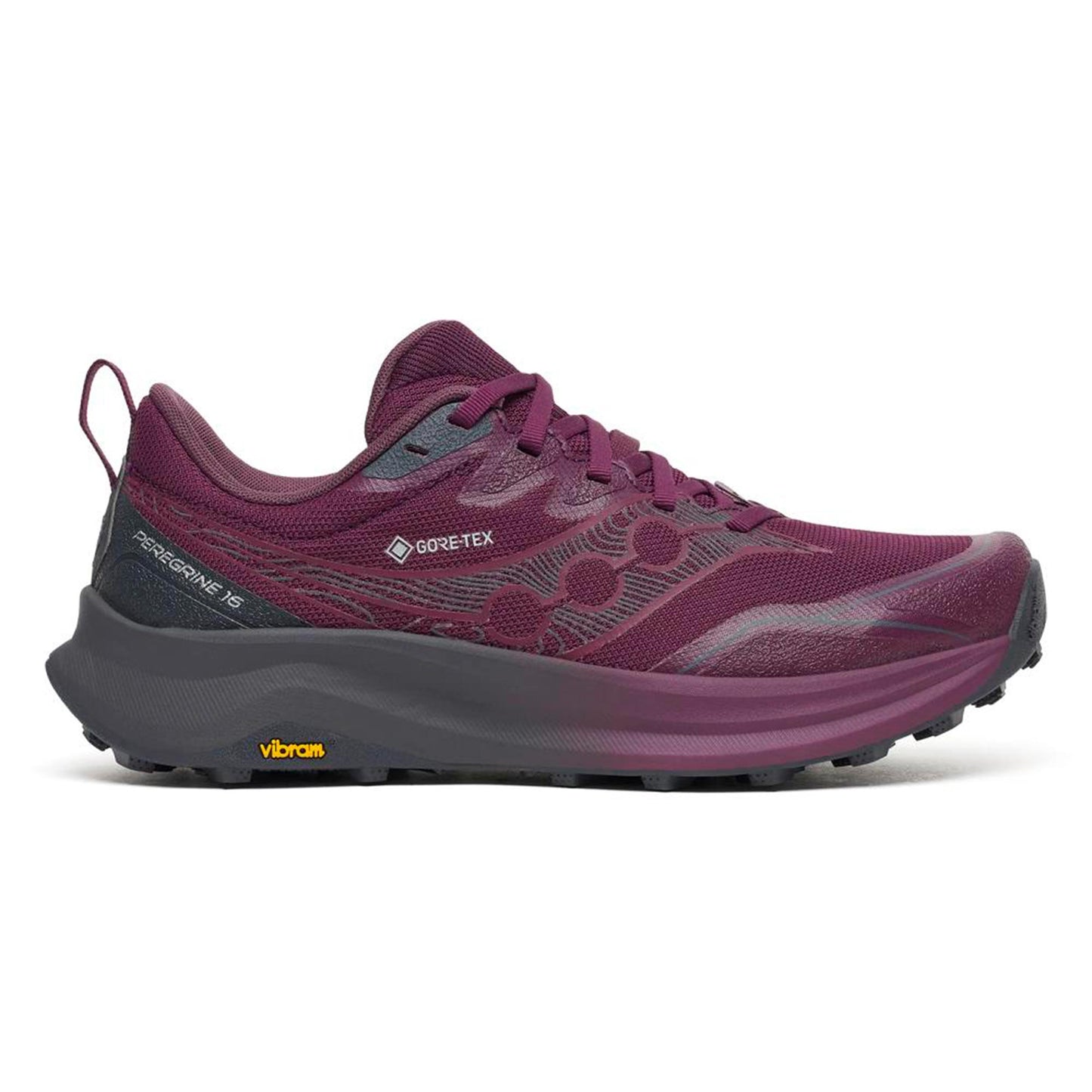 Saucony Peregrine 16 GTX Zapatilla trail Mujeres - rojo vino, gris