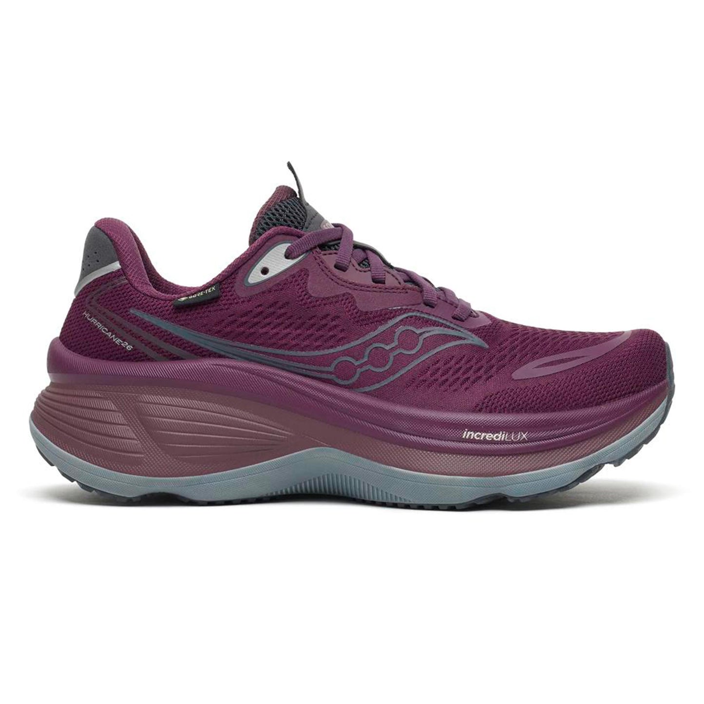 Saucony Hurricane 26 GTX Zapatilla de estabilidad Mujeres - rojo vino, gris