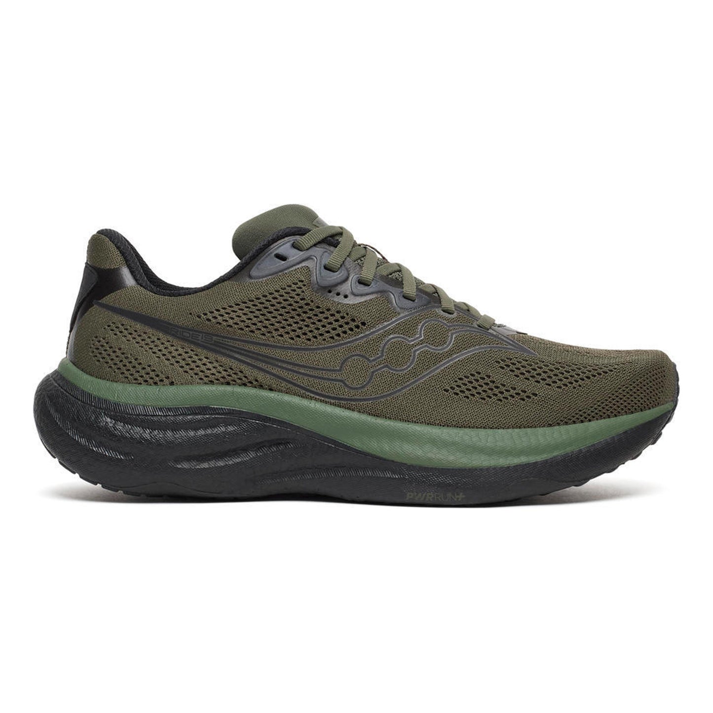 Saucony Ride 19 Zapatilla neutral Hombres - oliva, negro