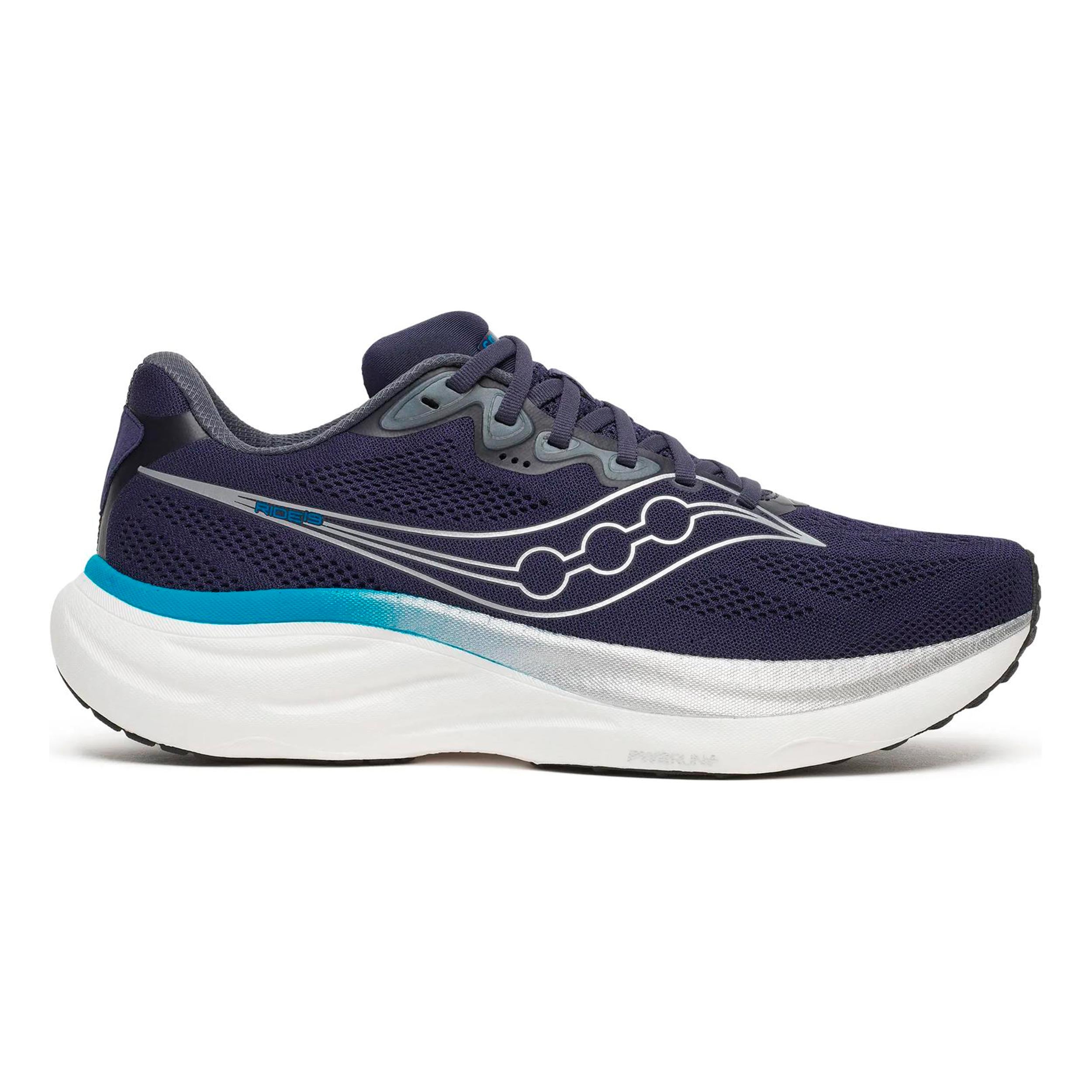 Saucony Ride 19 Zapatilla neutral Hombres - azul oscuro, plateado